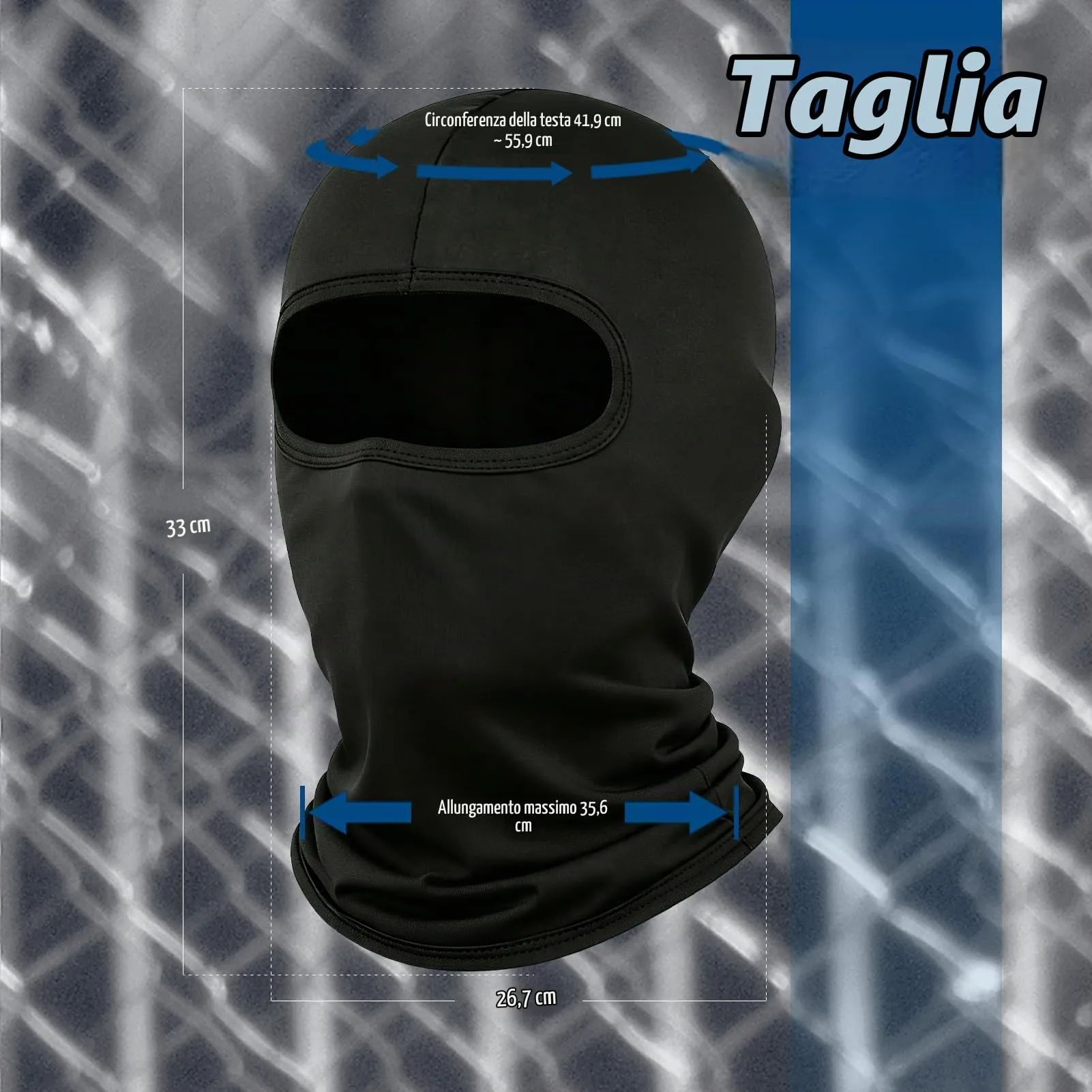 LONGKING Passamontagna Antivento Traspirante, Nero - immagine 5