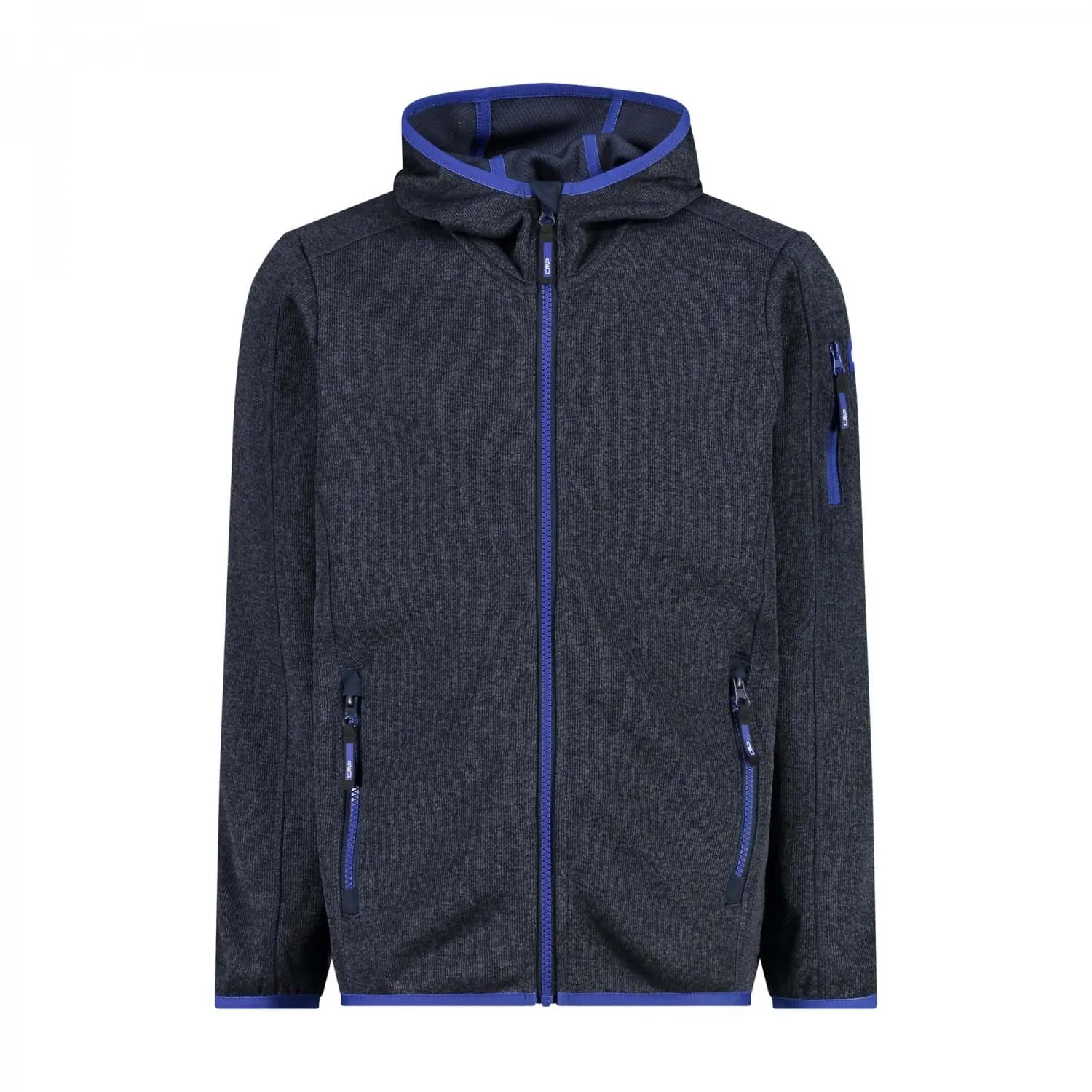 CMP Boy's Hooded Knit Tech Fleece, ClimaProtect WP 7,000, B.Blue-Light Blue, 164 - immagine 1