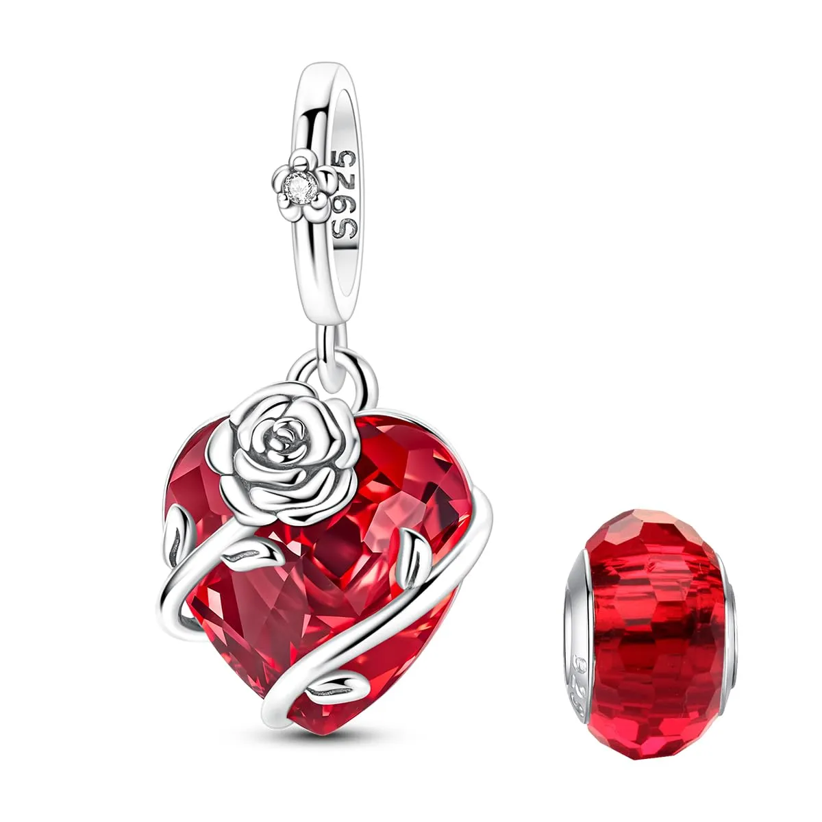 LNQOBU Charm Madre e Figlia Mum Sister in Argento 925 con Zirconi 5A per Braccialetti Pandora - immagine 1
