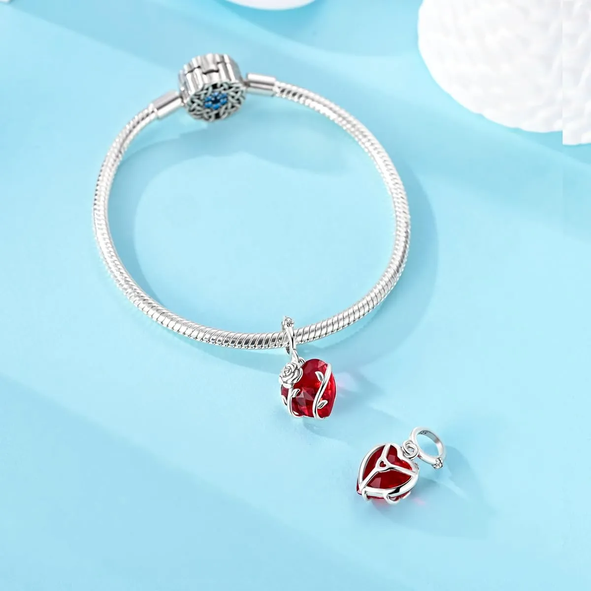 LNQOBU Charm Madre e Figlia Mum Sister in Argento 925 con Zirconi 5A per Braccialetti Pandora - immagine 3