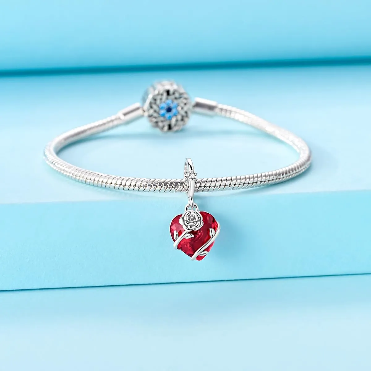 LNQOBU Charm Madre e Figlia Mum Sister in Argento 925 con Zirconi 5A per Braccialetti Pandora - immagine 4