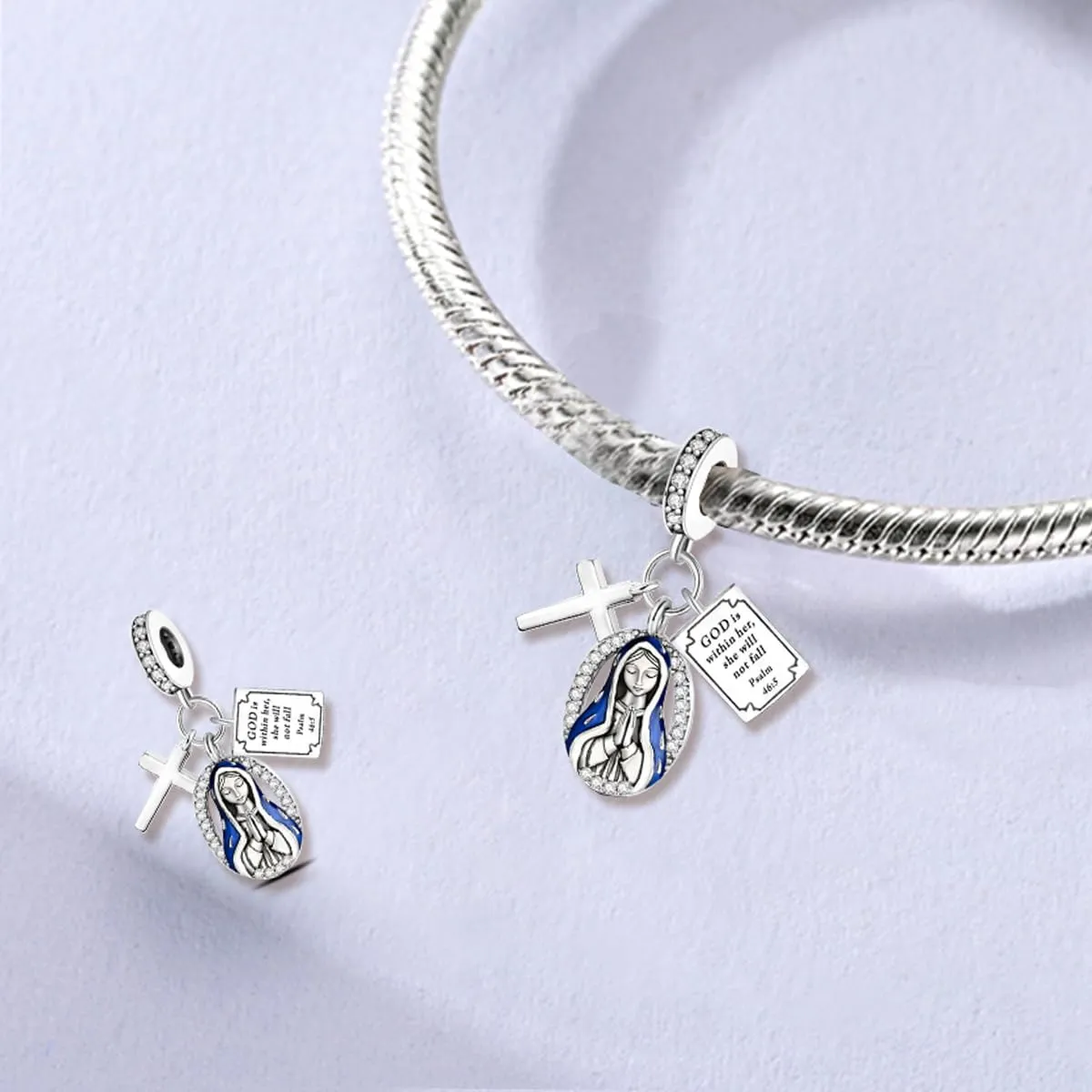 LNQOBU Ciondolo in Argento Sterling 925 con Zircone 5A per Bracciali e Collane Europei da Donna - immagine 2