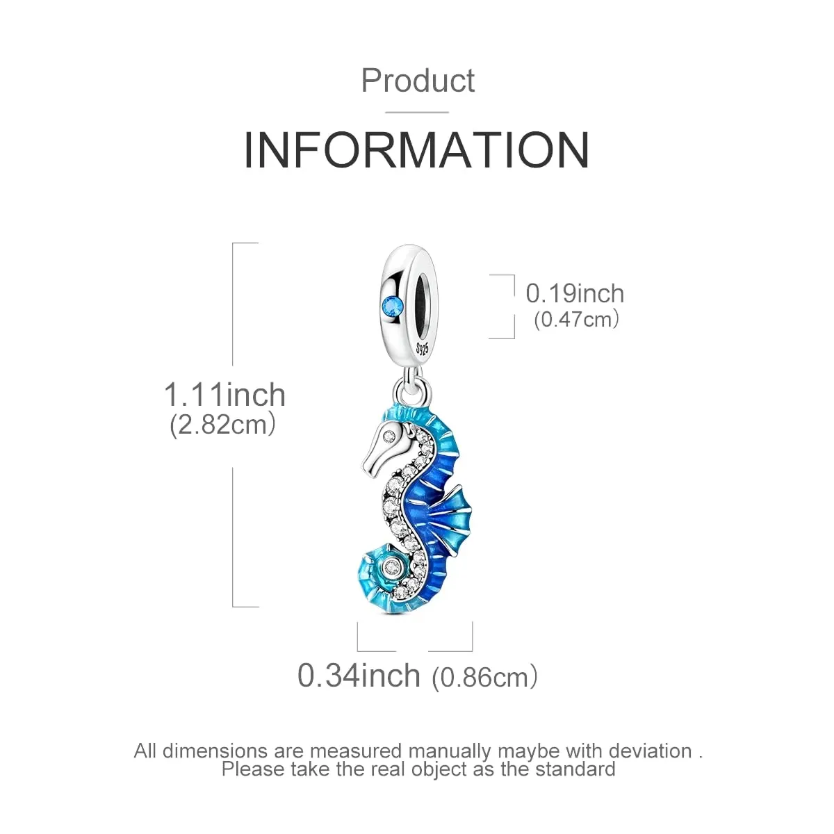 LNQOBU Ciondolo in Argento Sterling 925 con Zircone 5A per Bracciali e Collane Europei da Donna - immagine 5
