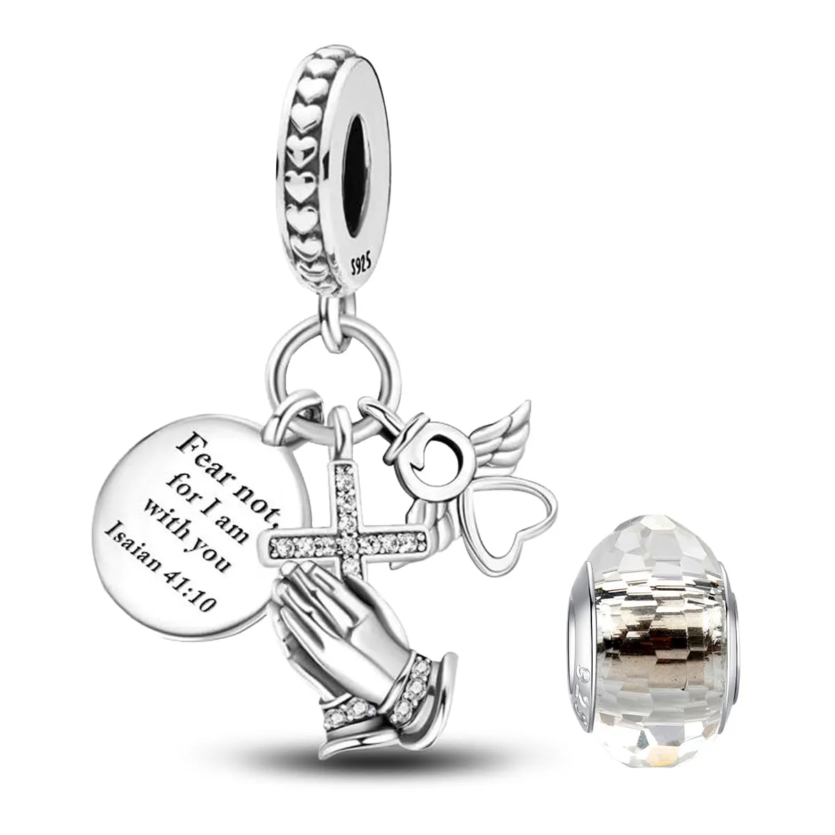 LNQOBU Ciondolo in Argento Sterling 925 Charm Bead con Zircone 5A per Bracciali e Collane Europei da Donna - immagine 1