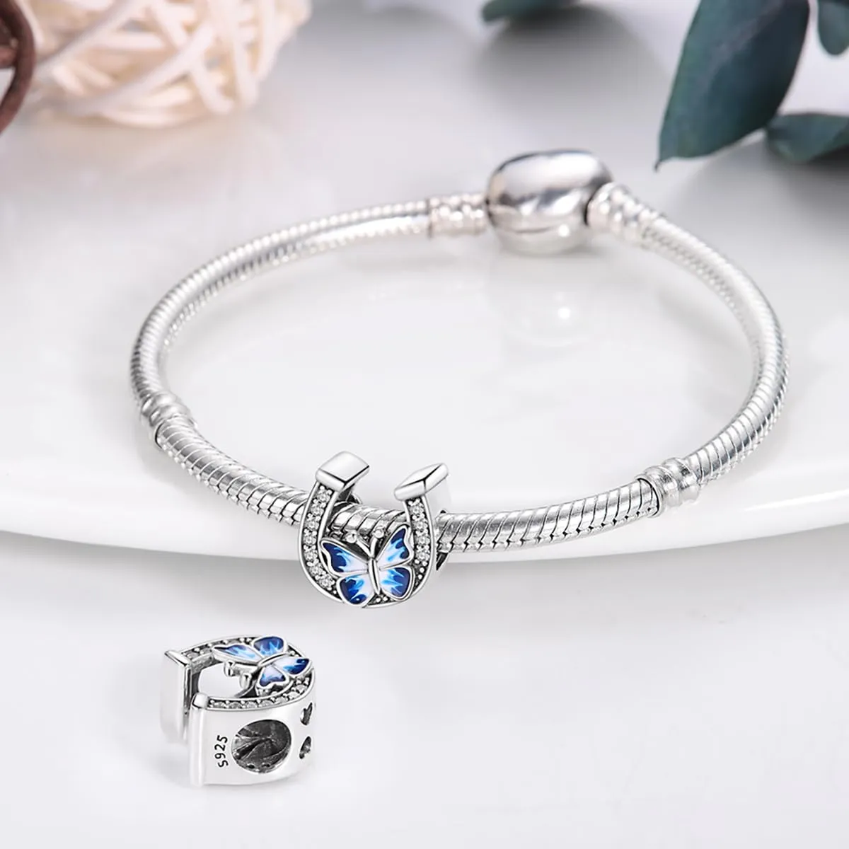 LNQOBU Ciondolo in Argento Sterling 925 con Zircone 5A per Bracciali e Collane Europei da Donna - immagine 2