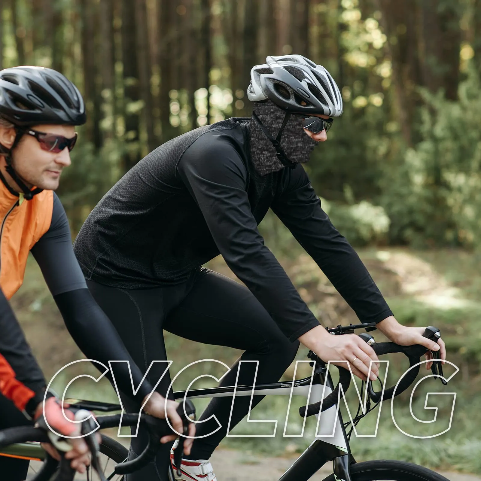 LONGKING Passamontagna Balaclava Unisex Protezione UV Antivento per Sci, Motociclismo, Snowboard e Ciclismo, Fiocco di Neve Nero - immagine 3