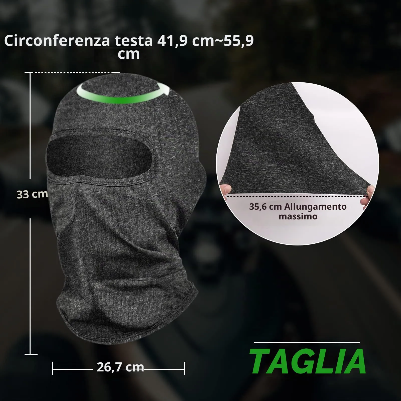 LONGKING Passamontagna Balaclava Unisex Protezione UV Antivento per Sci, Motociclismo, Snowboard e Ciclismo, Fiocco di Neve Nero - immagine 6