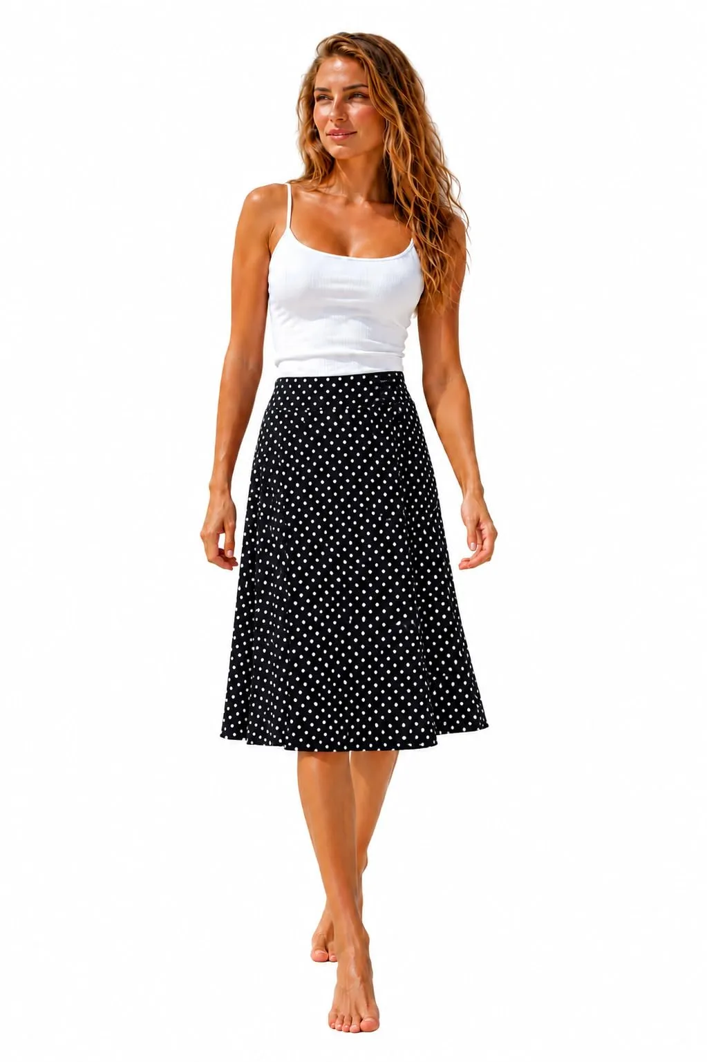 Van Der Rich Gonna Floreale con Elastico in Vita per Donna - Nero Fiore 1, L-XL - immagine 1