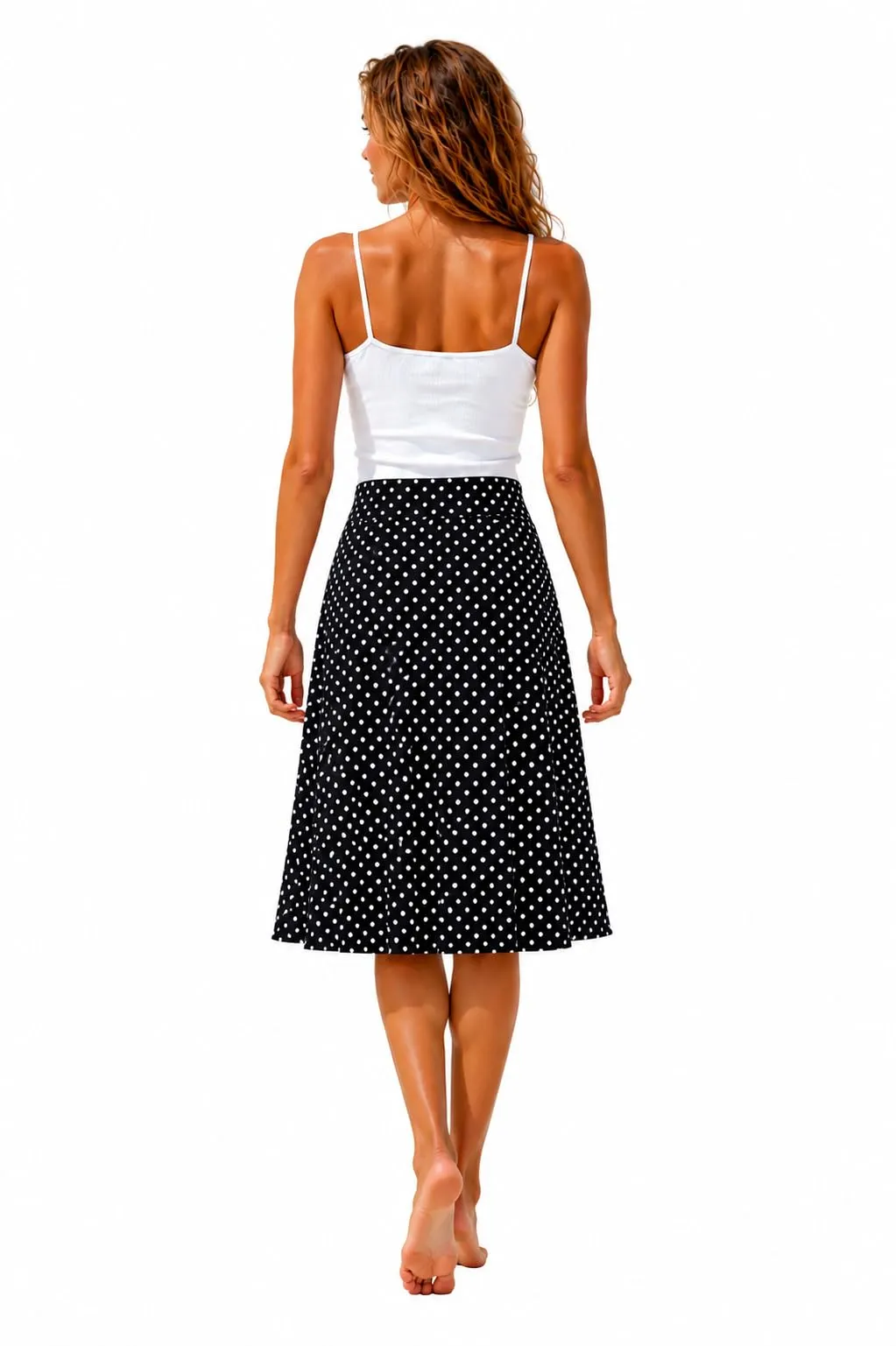 Van Der Rich Gonna Floreale con Elastico in Vita per Donna - Nero Fiore 1, L-XL - immagine 2