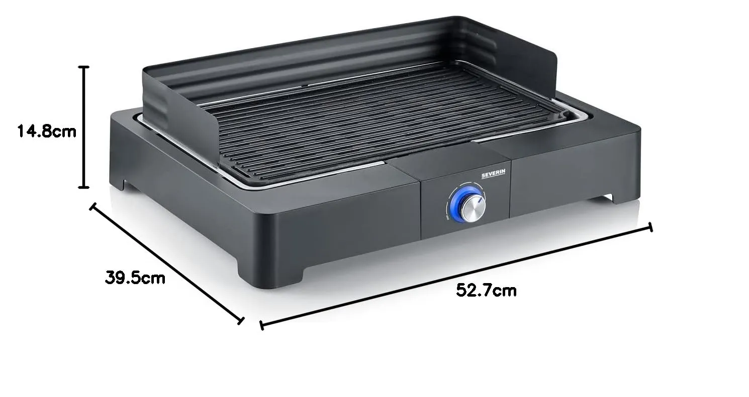 Severin Barbecue Elettrico da Tavolo PG 8567, 2200W, SafeTouch, Piastra Alluminio Pressofuso, Nero - immagine 6