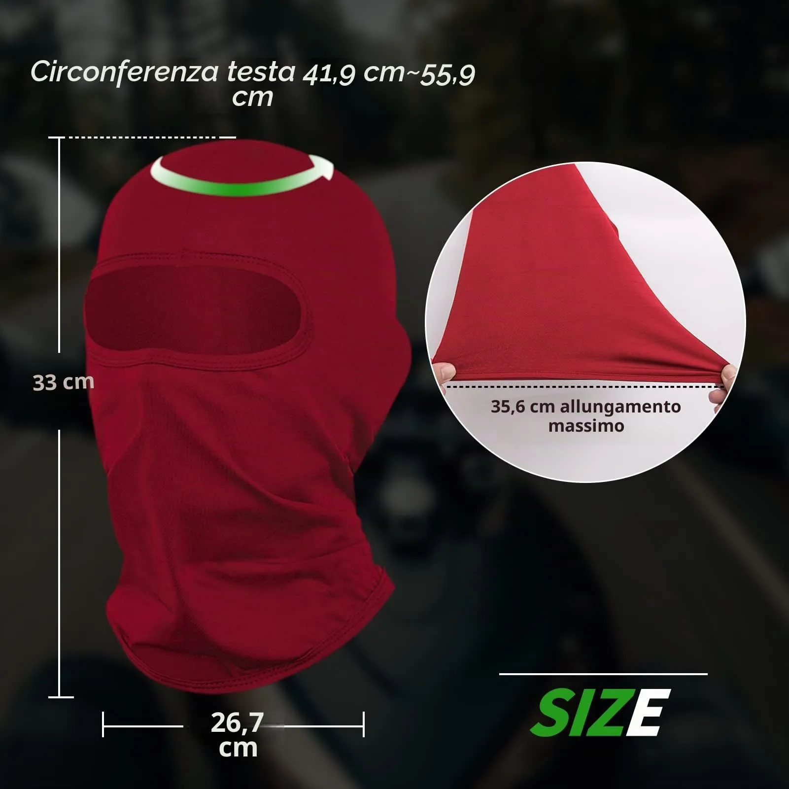 LONGKING Passamontagna Balaclava Unisex Protezione UV Antivento Rosso - immagine 7