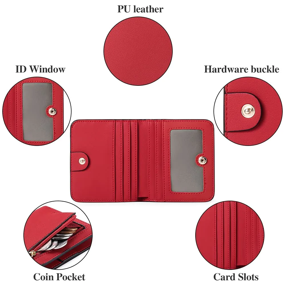 GAEKEAO Portafoglio da Donna in Pelle con Blocco RFID, 7 Scomparti per Carte, Finestra ID e Tasca con Cerniera - immagine 4
