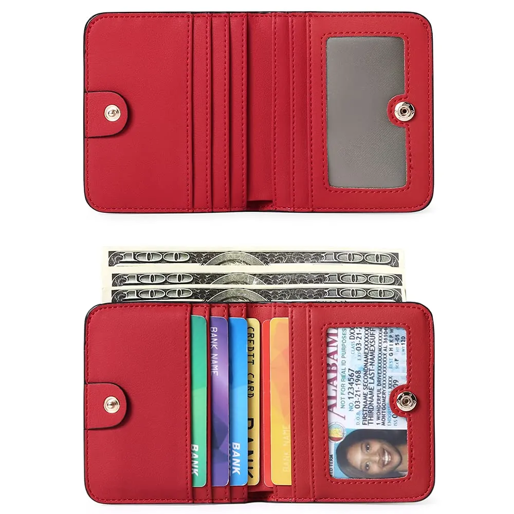 GAEKEAO Portafoglio da Donna in Pelle con Blocco RFID, 7 Scomparti per Carte, Finestra ID e Tasca con Cerniera - immagine 5