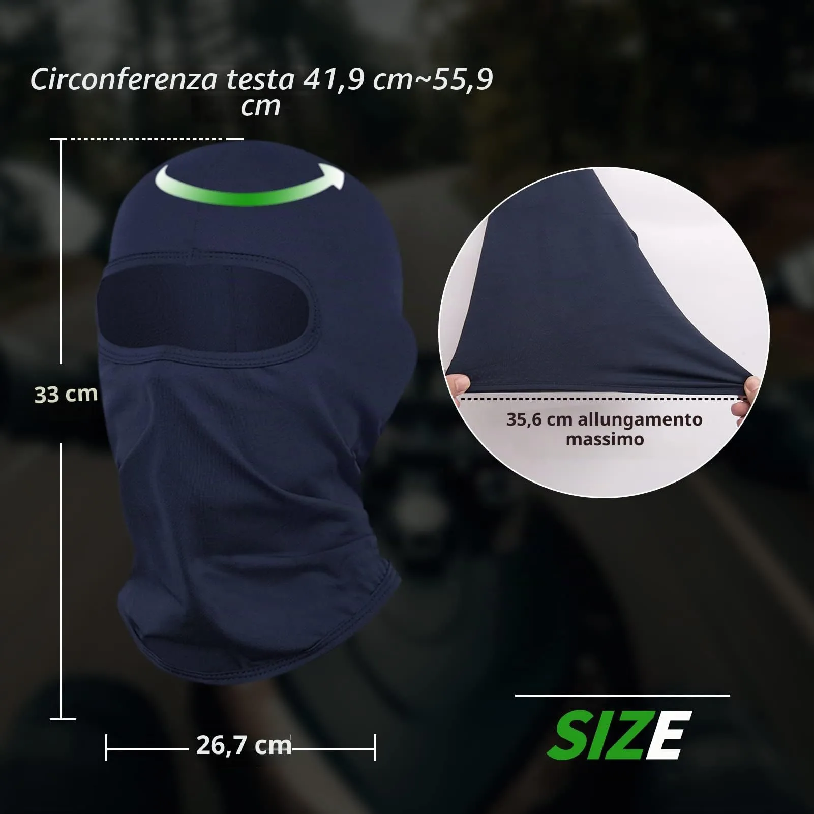 LONGKING Passamontagna Antivento Traspirante Blu Navy - immagine 6