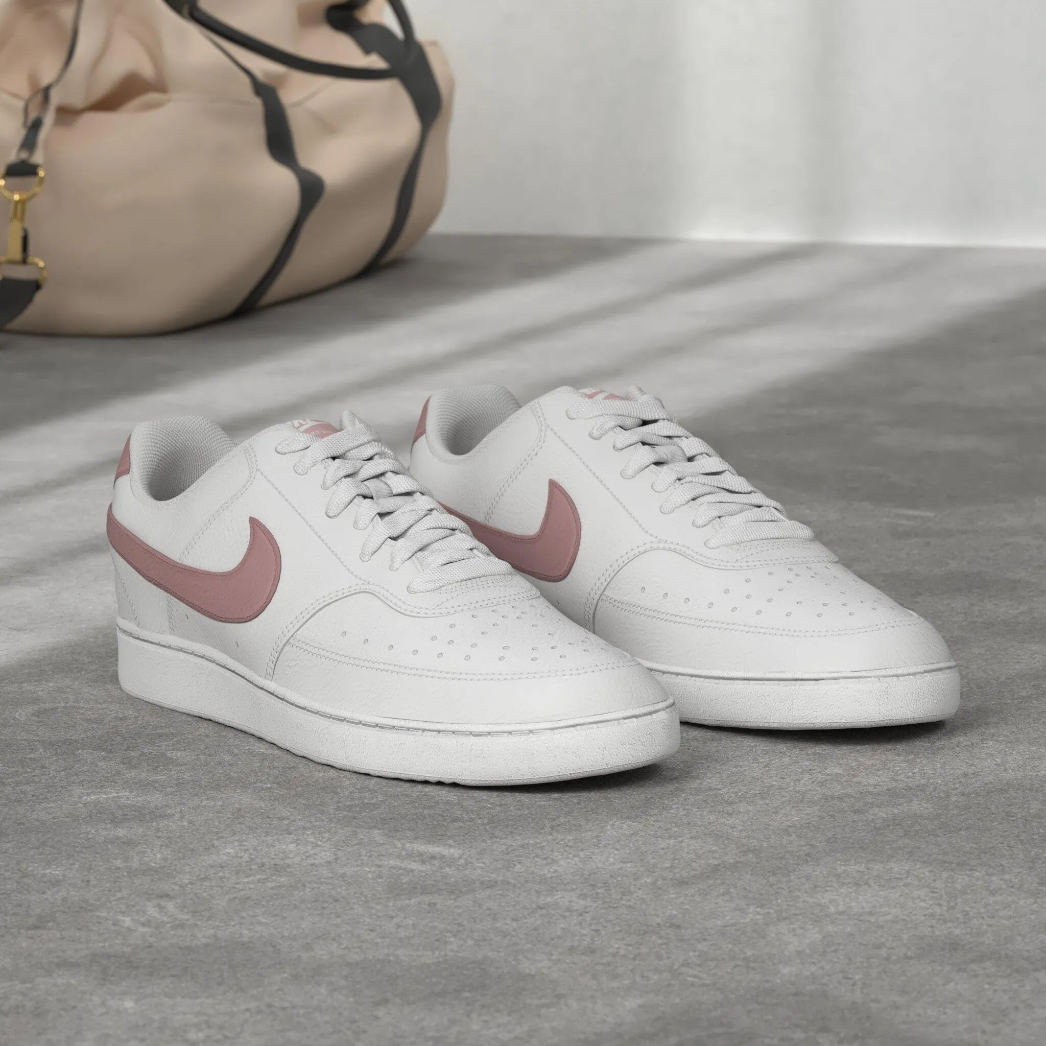 Nike Women's Court Vision Low Next Nature Shoes, White/Pink Oxford, 6.5 - immagine 3