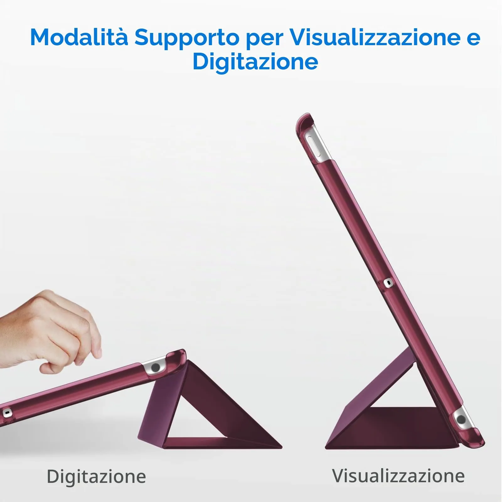 JETech Custodia per iPad 7ª/8ª/9ª Gen 10.2", Vino Rosso - immagine 5