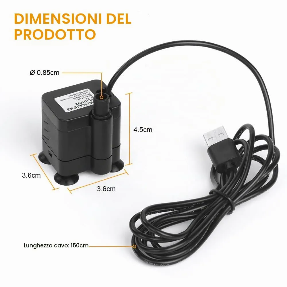 Flintronic Mini Pompa Acqua Sommergibile 3W 150L/H - immagine 5