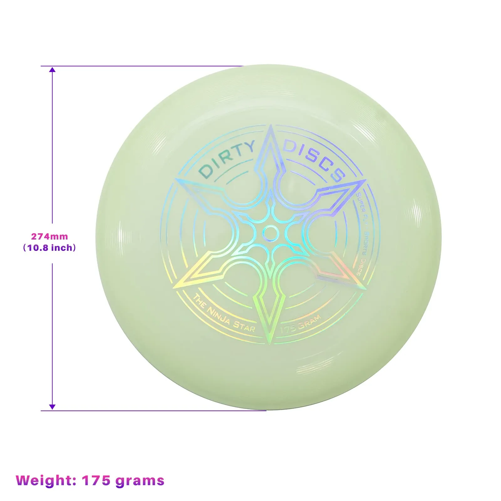 Indy Dirty Disc Frisbee (175 g) - Glow - immagine 3