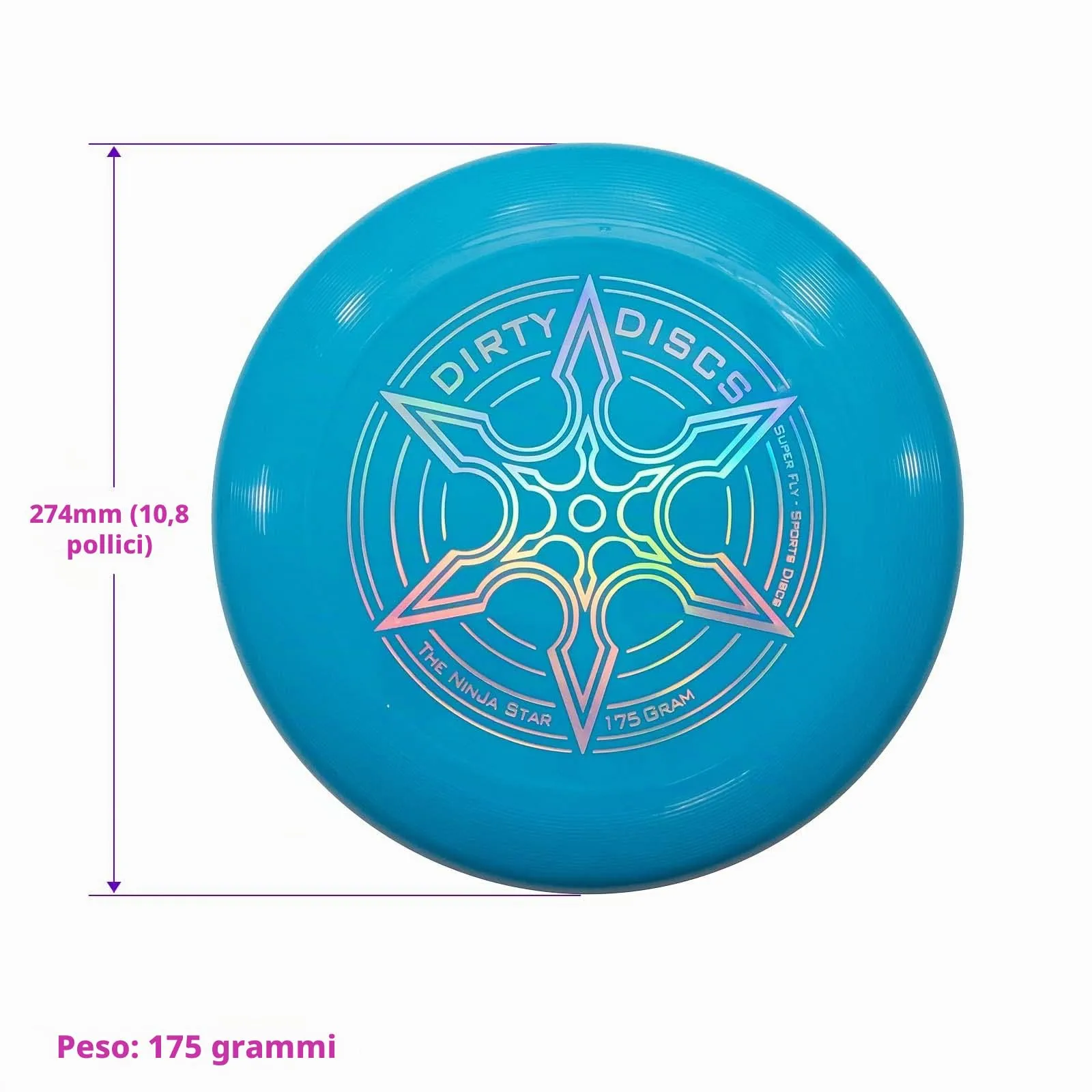 Indy Dirty Disc Frisbee, 175g (Blu) - immagine 2