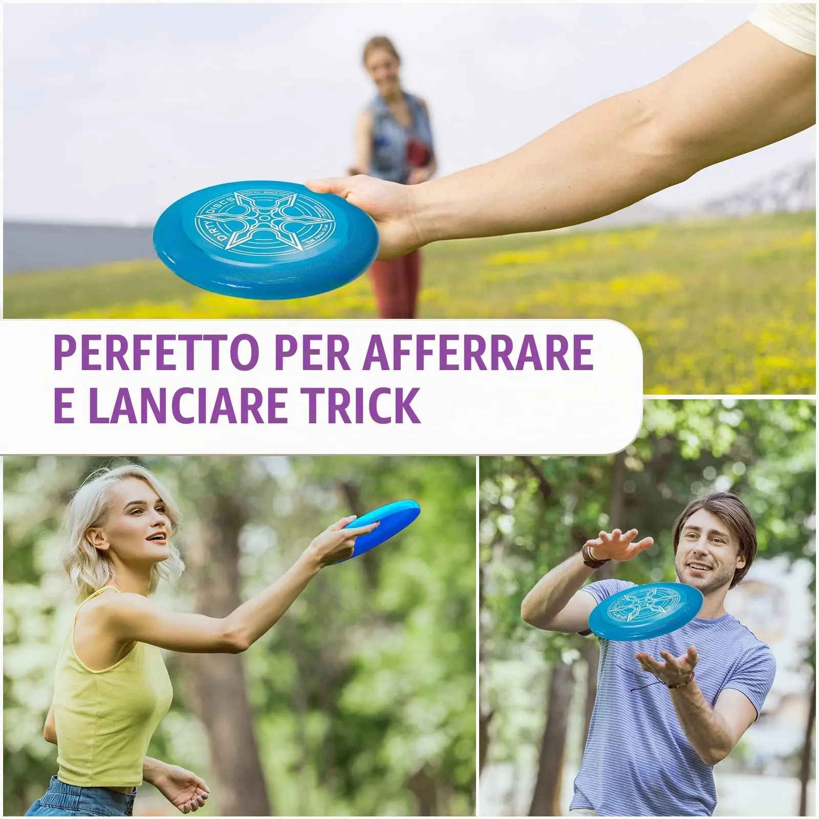 Indy Dirty Disc Frisbee, 175g (Blu) - immagine 7