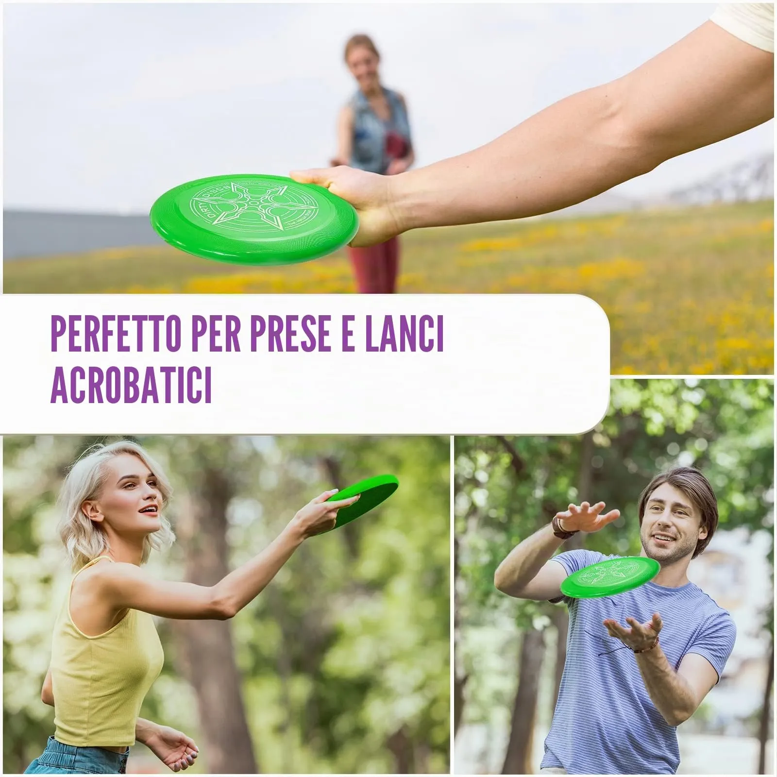 Indy Dirty Disc Frisbee, 175 g, Verde - immagine 7