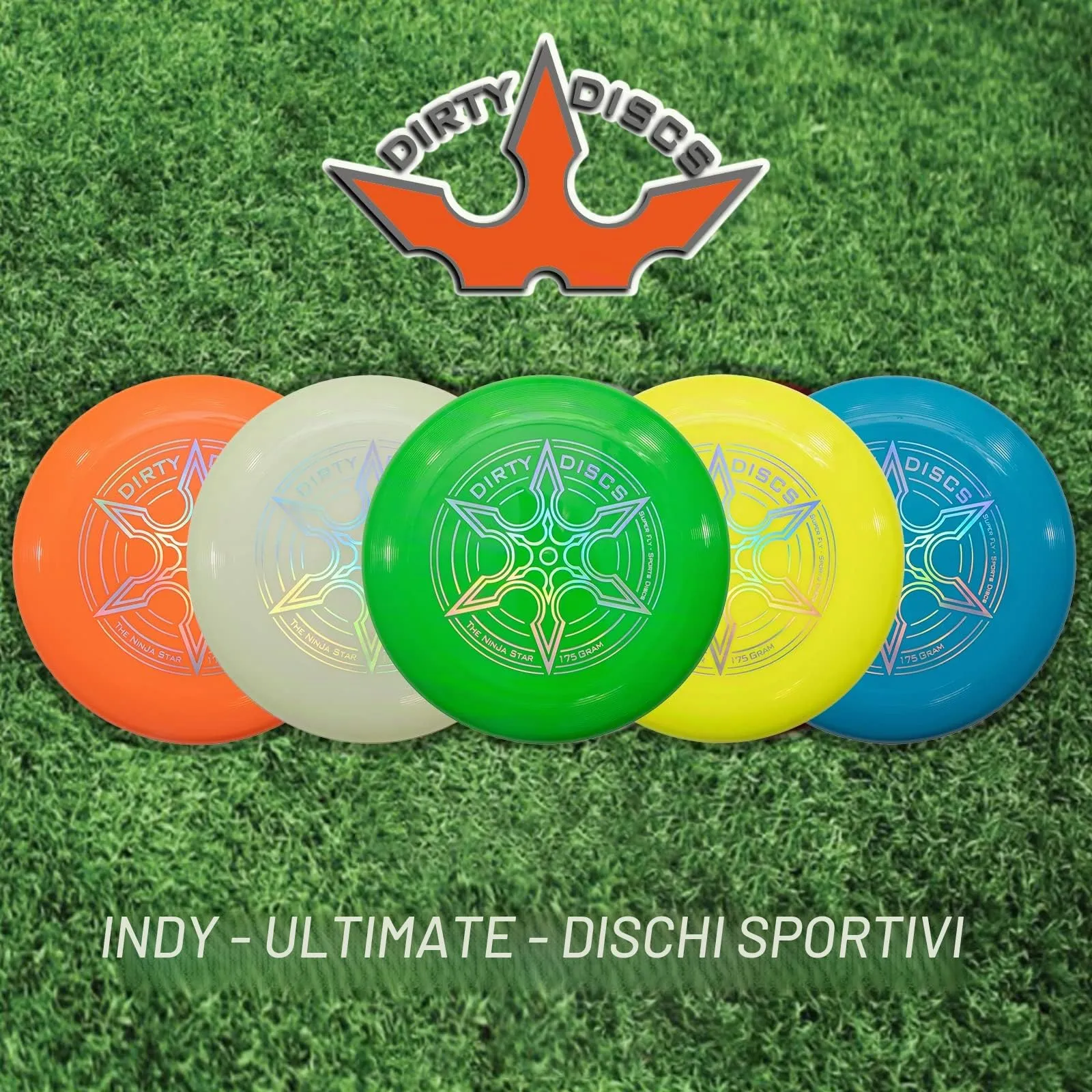 Indy Dirty Disc Frisbee, 175 g, Verde - immagine 9