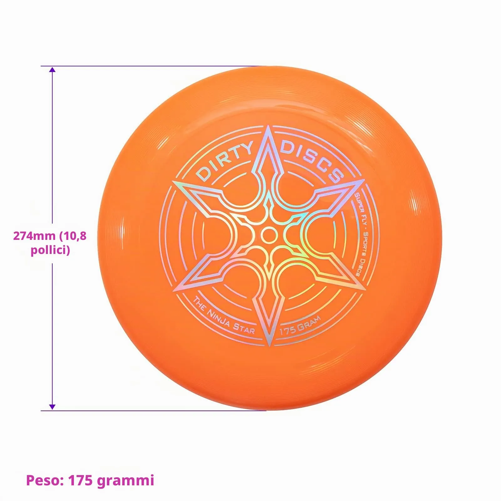 Indy Dirty Disc Frisbee (175 g) - Arancione - immagine 2