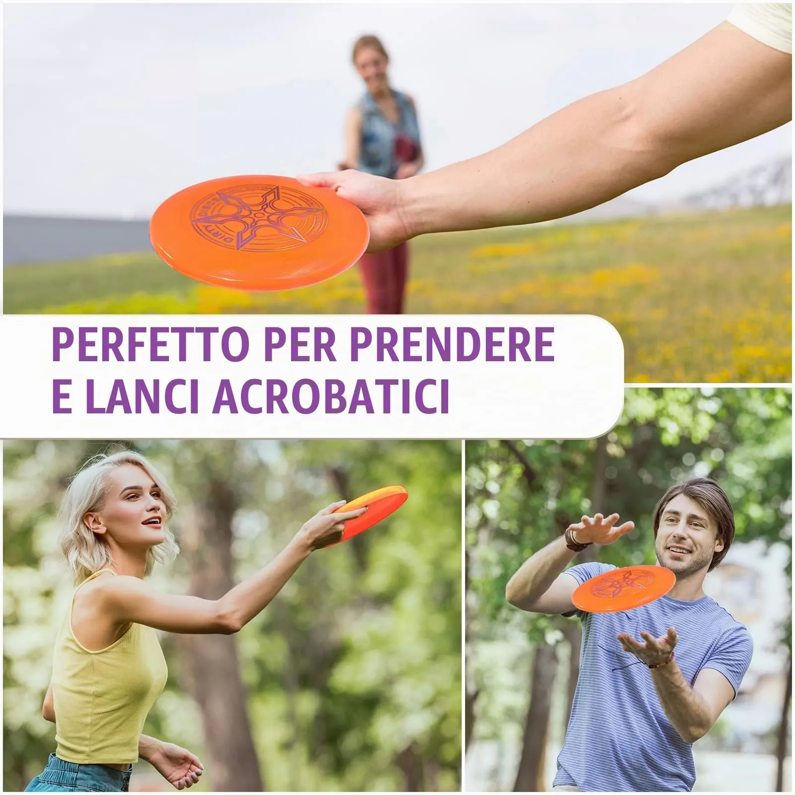 Indy Dirty Disc Frisbee (175 g) - Arancione - immagine 7