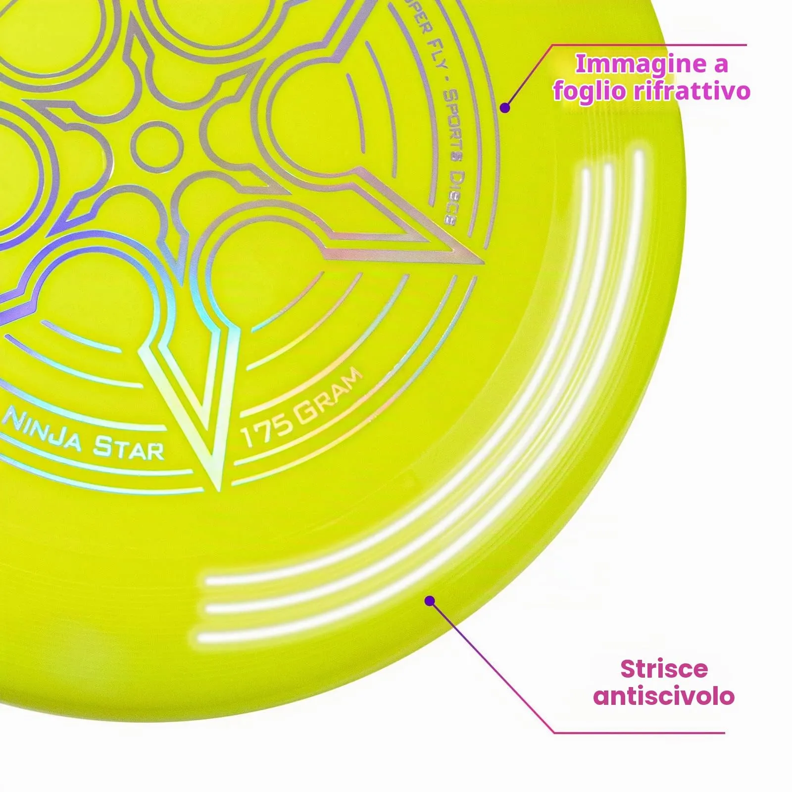 Indy Dirty Disc Professional Competition Frisbee, 175g (Giallo) - immagine 4