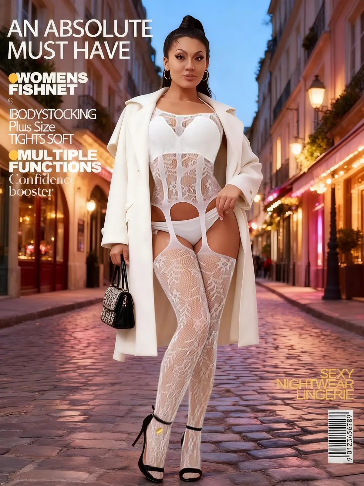Buitifo Donna Fishnet Bodystocking Pigiama Bianco GB Taglia Unica - immagine 3