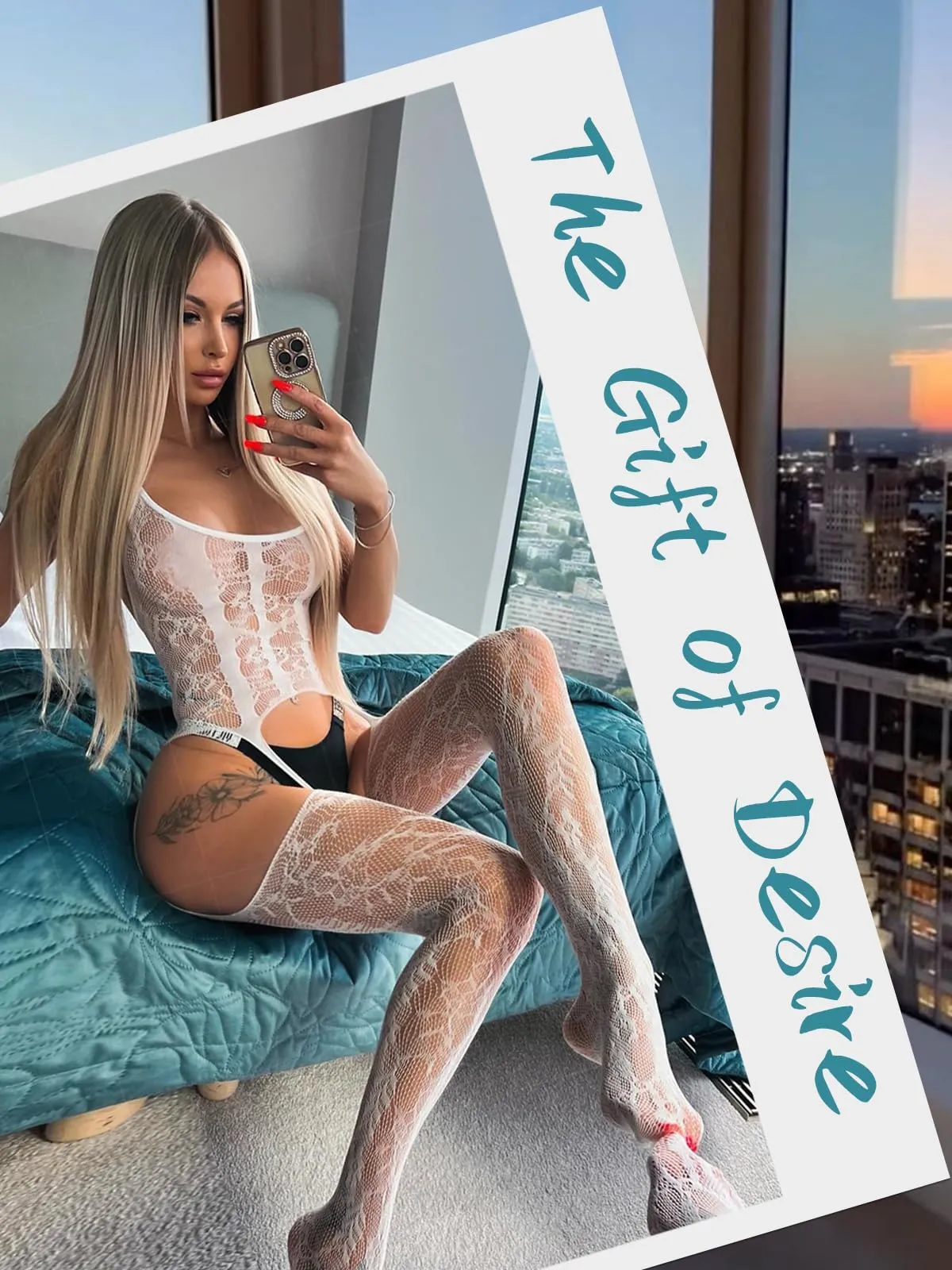 Buitifo Donna Fishnet Bodystocking Pigiama Bianco GB Taglia Unica - immagine 4