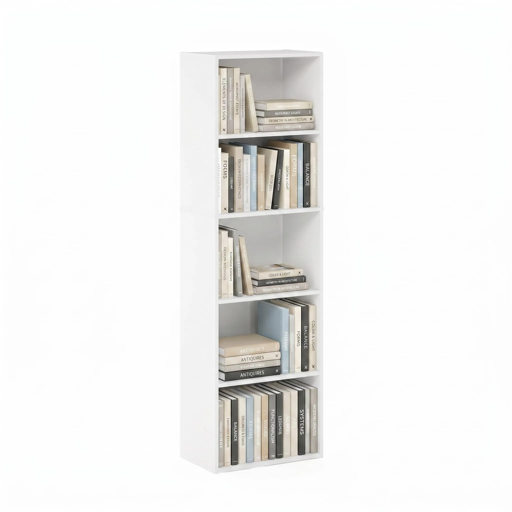 Furinno Libreria a 5 ripiani, Bianco - immagine 1