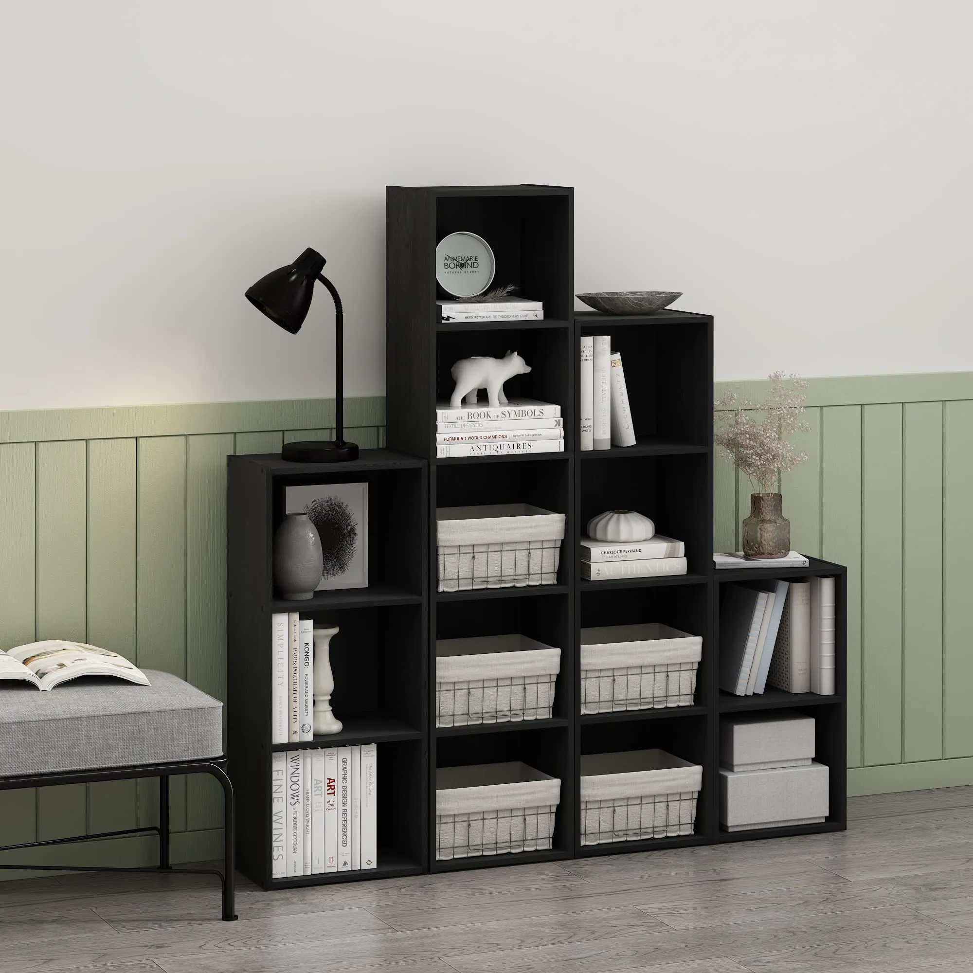 Furinno Libreria a 4 ripiani aperti, Legno Nero - immagine 2