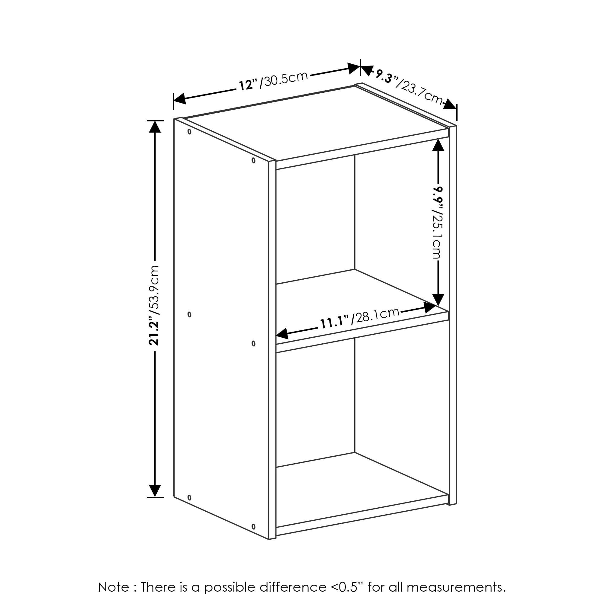 Furinno Libreria a 2 Ripiani, Legno Nero - immagine 3