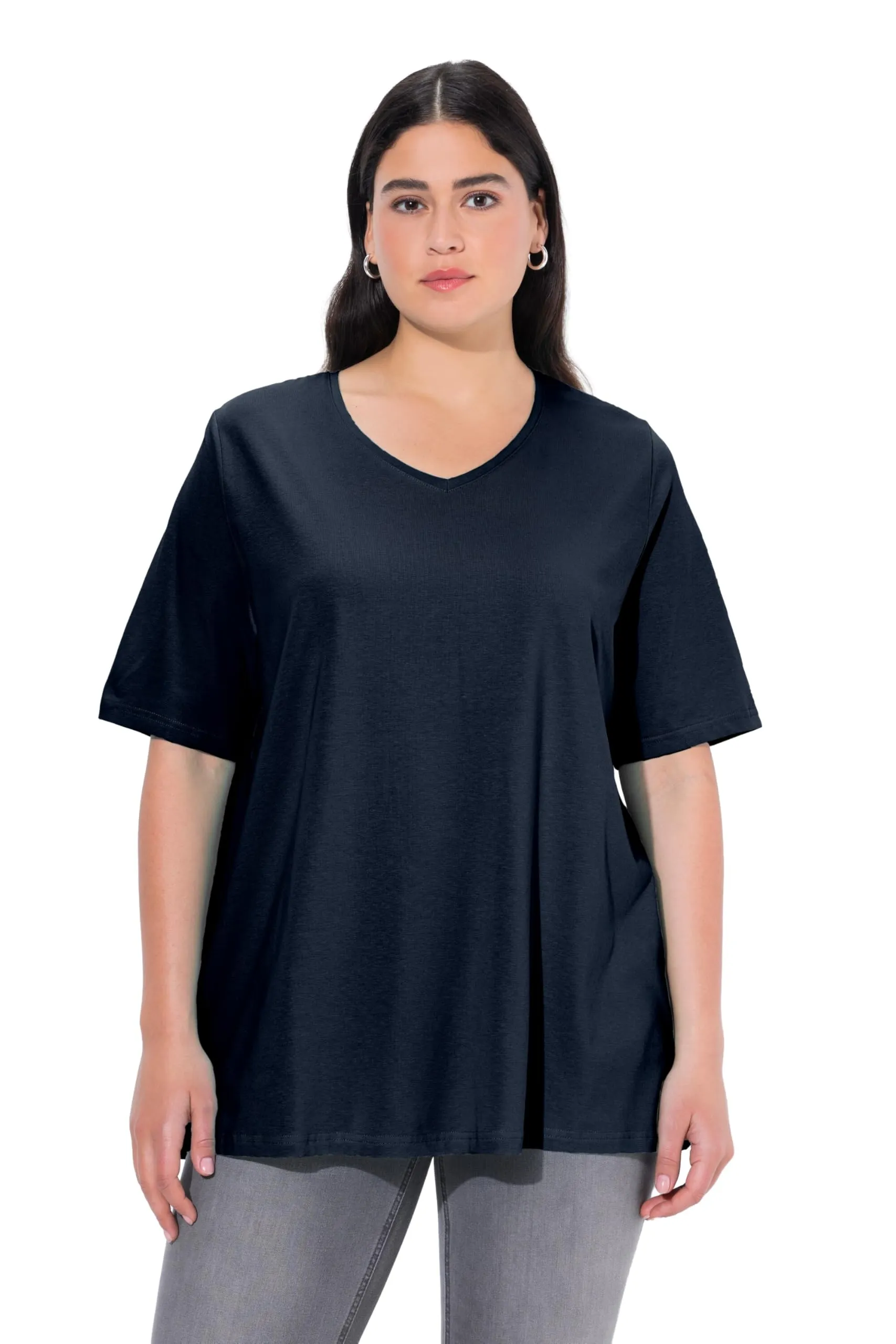 Ulla Popken Maglietta da Donna Outerspace Linea A Scollo a V 62/64 - immagine 1