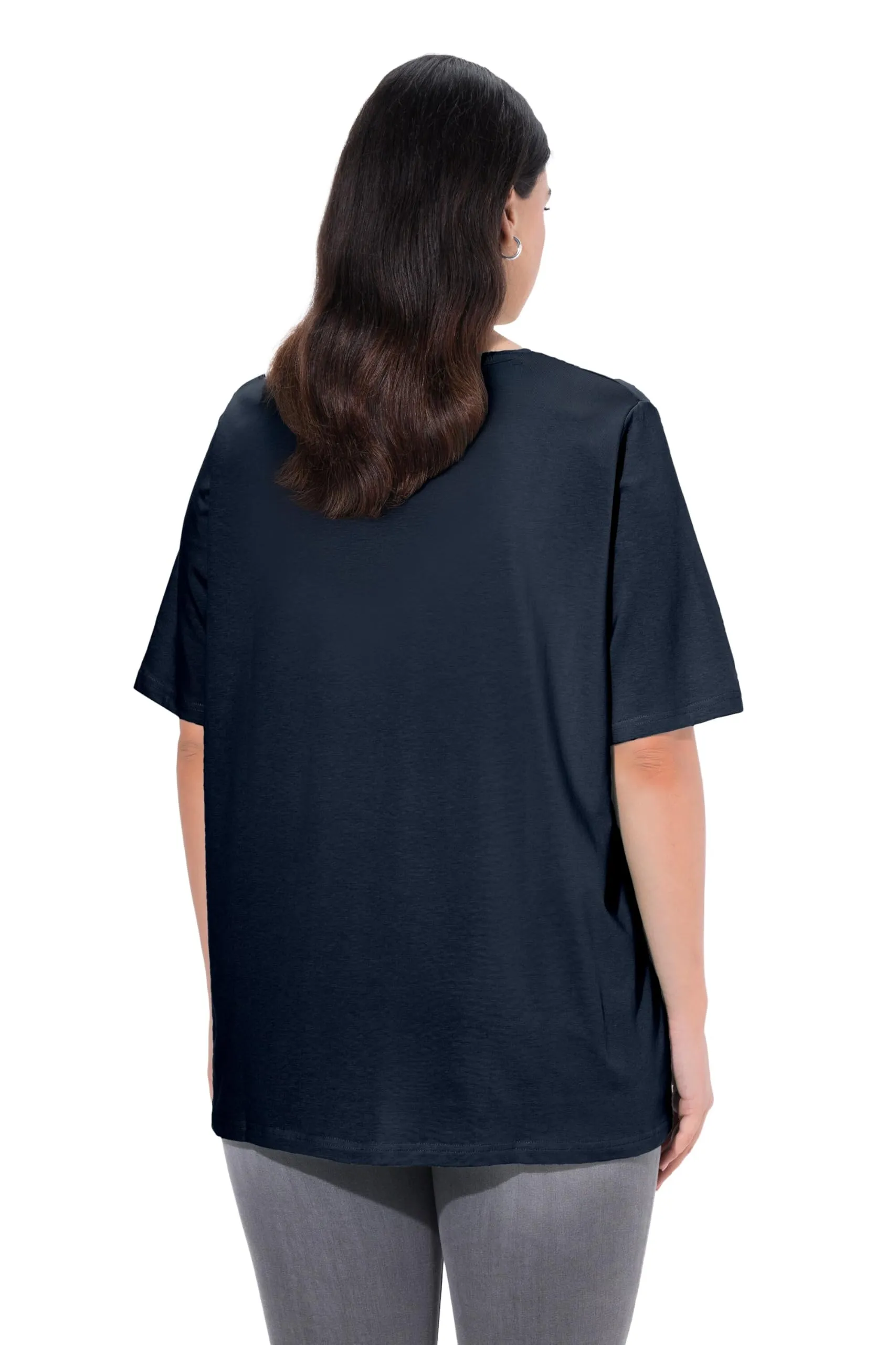 Ulla Popken Maglietta da Donna Outerspace Linea A Scollo a V 62/64 - immagine 2