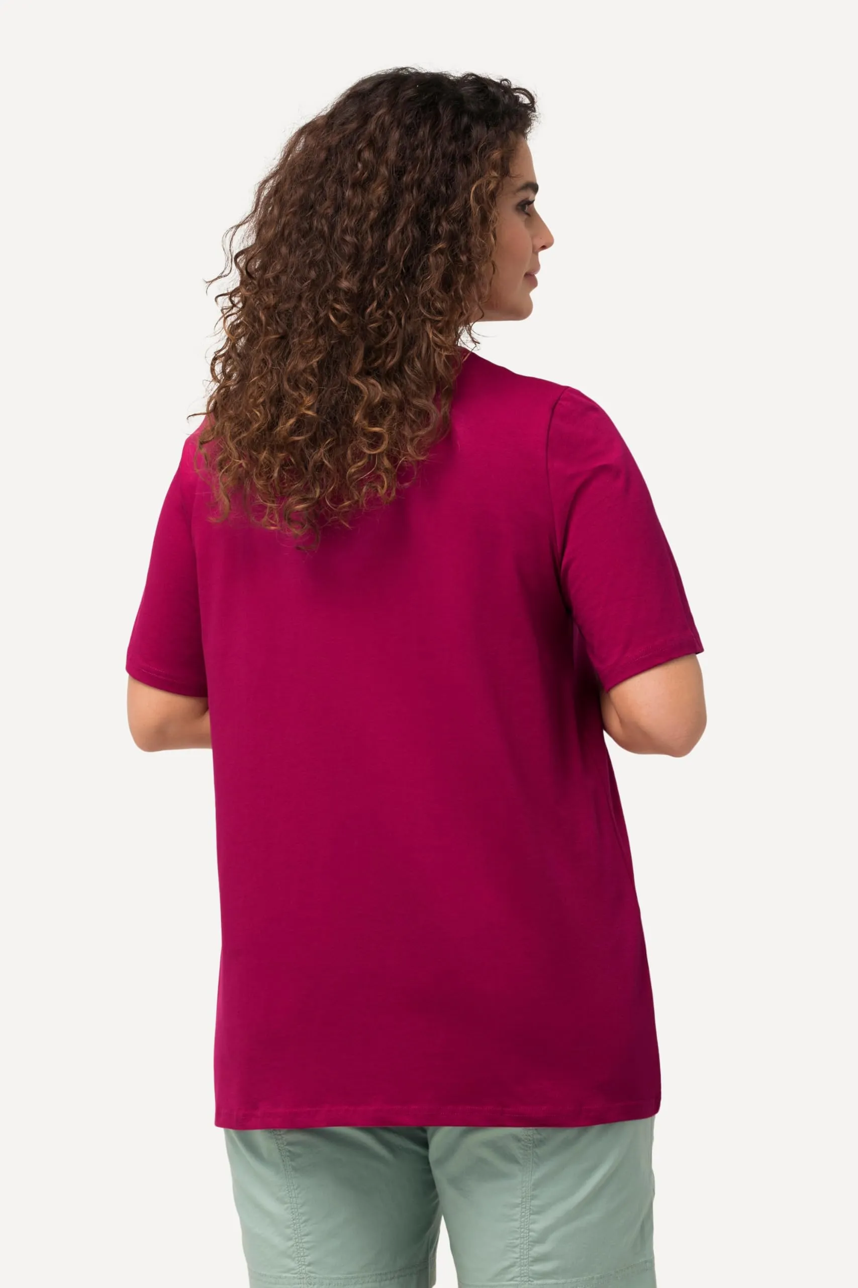 Ulla Popken Maglietta da Donna Linea A Scollo a V Motivo Floreale Selvatico 62/64 - immagine 6
