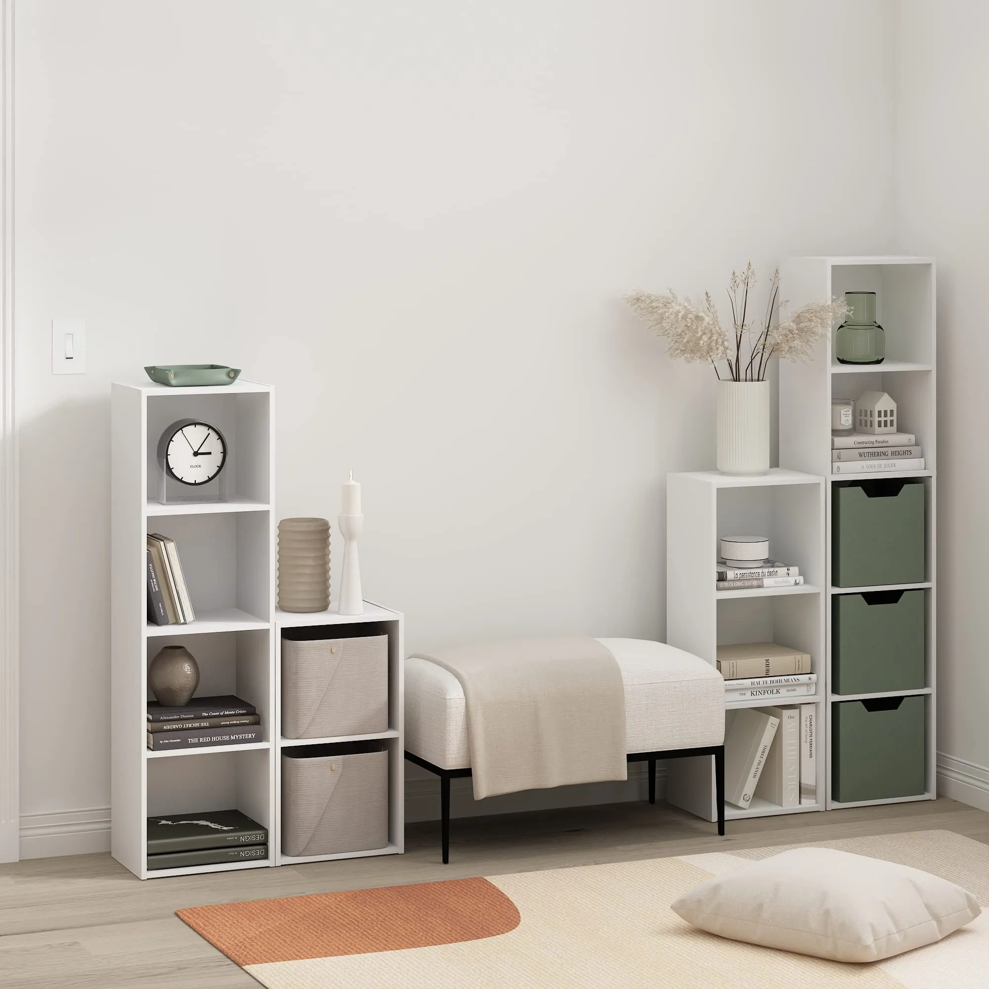 Furinno Libreria a 2 ripiani, Bianco - immagine 2