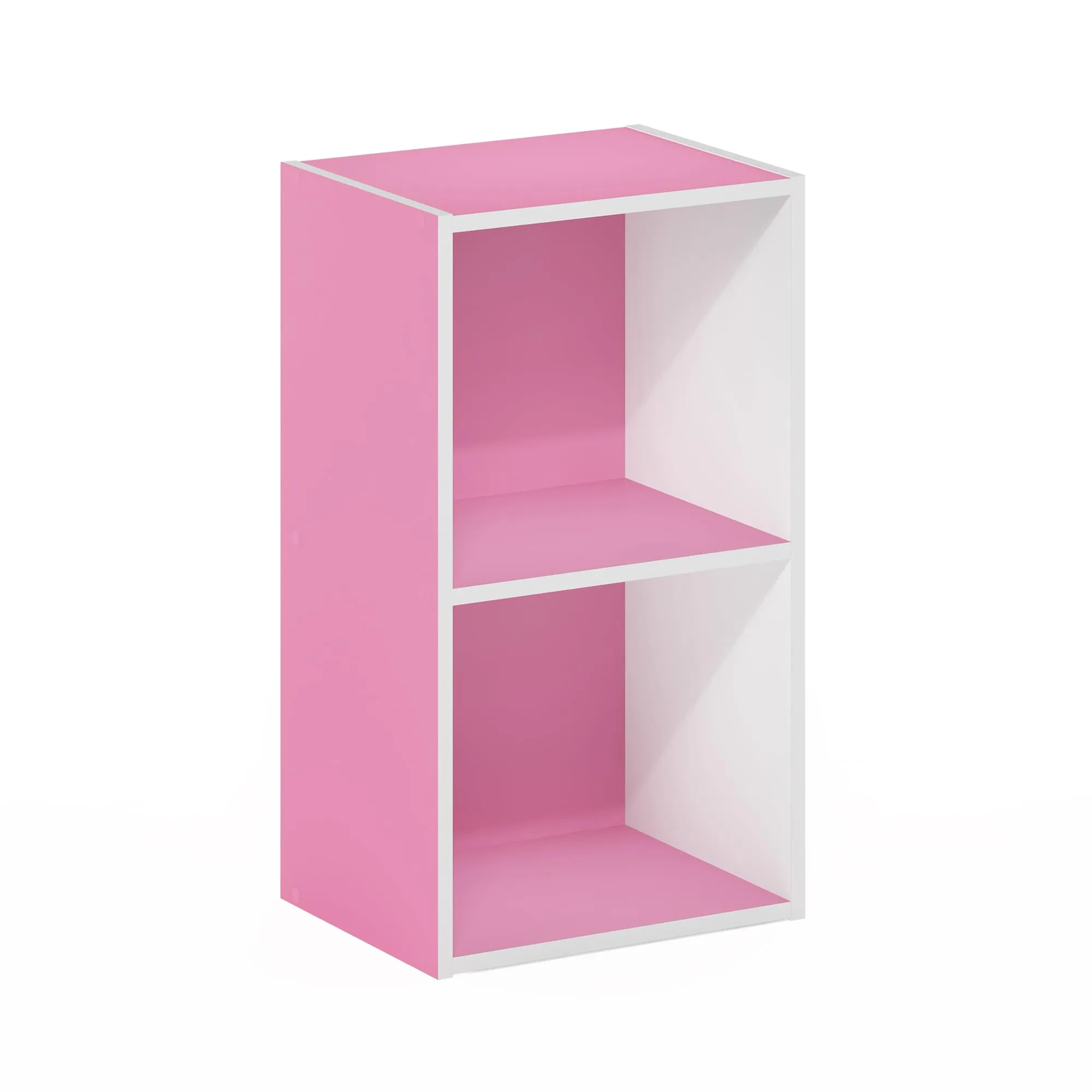 Furinno Libreria a 2 ripiani aperti, Rosa/Bianco - immagine 6