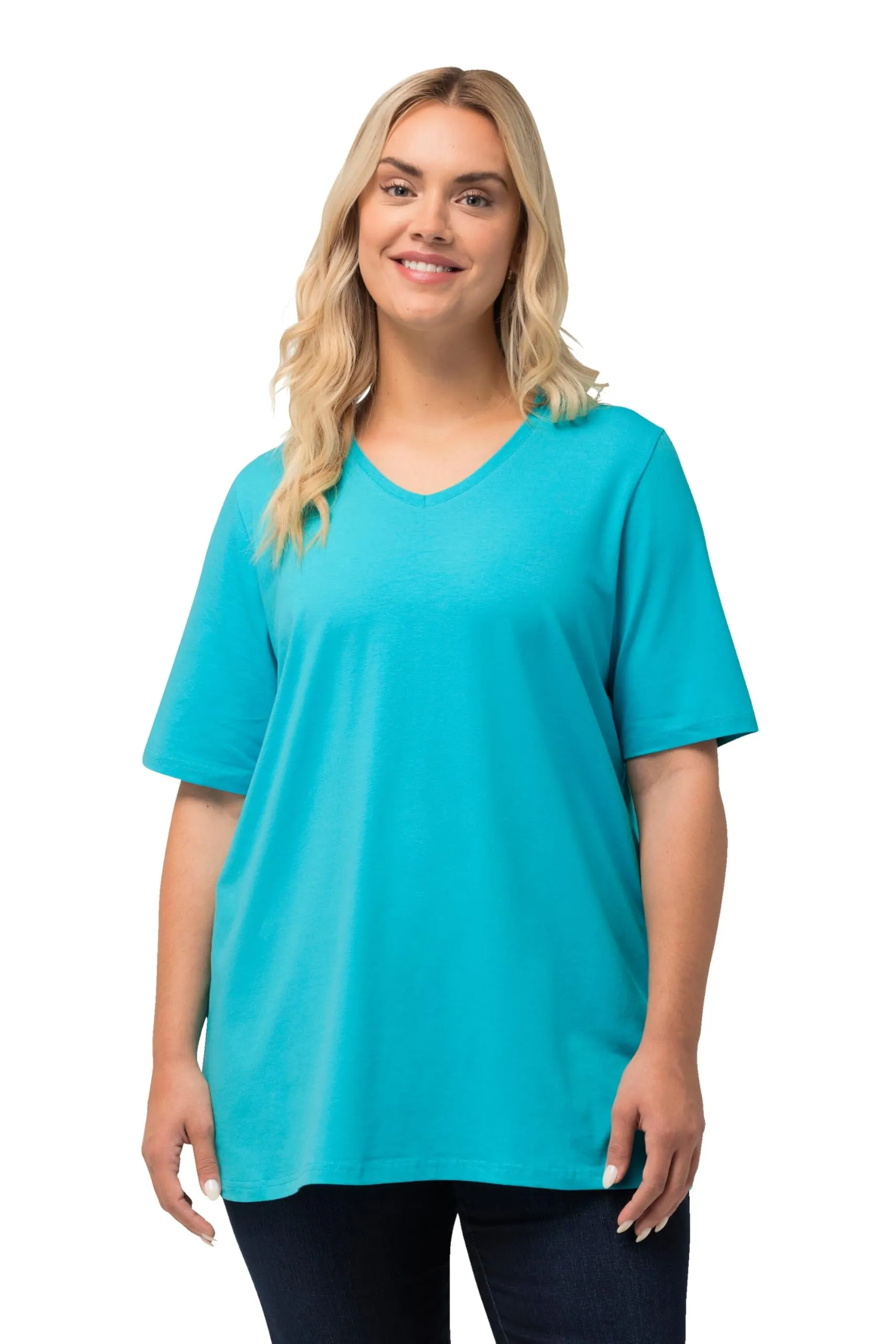 Ulla Popken Theodore River Maglietta a Maniche Corte con Scollo a V 54/56 - immagine 1