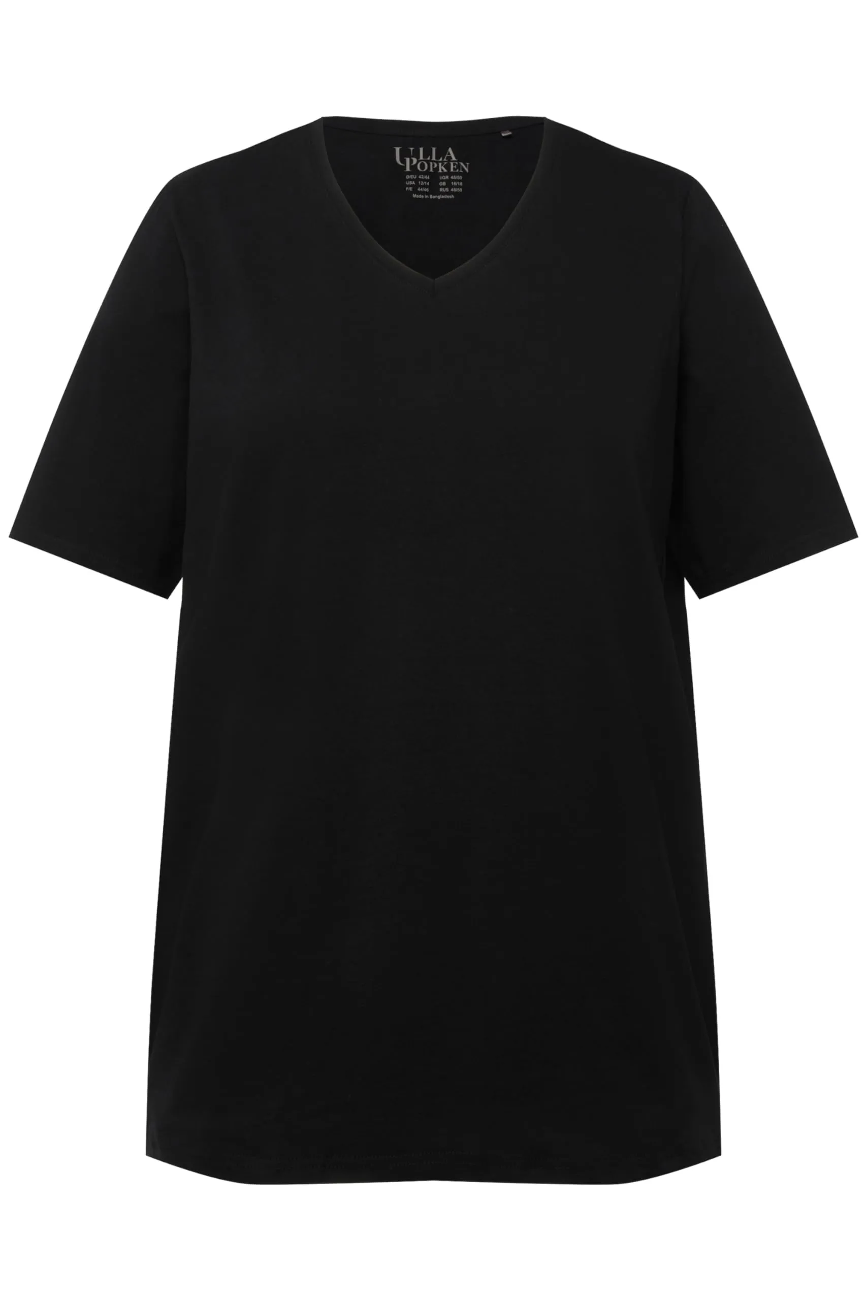 Ulla Popken Maglietta da Donna Linea A Scollo a V Nero - immagine 4
