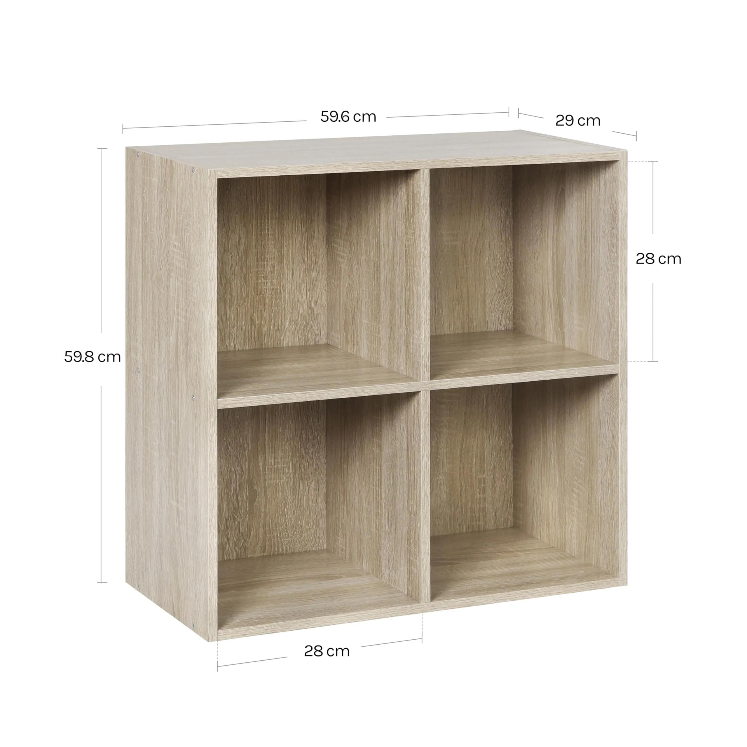 WOLTU Libreria Moderna 4 Cubi in Legno Rovere Chiaro - immagine 3
