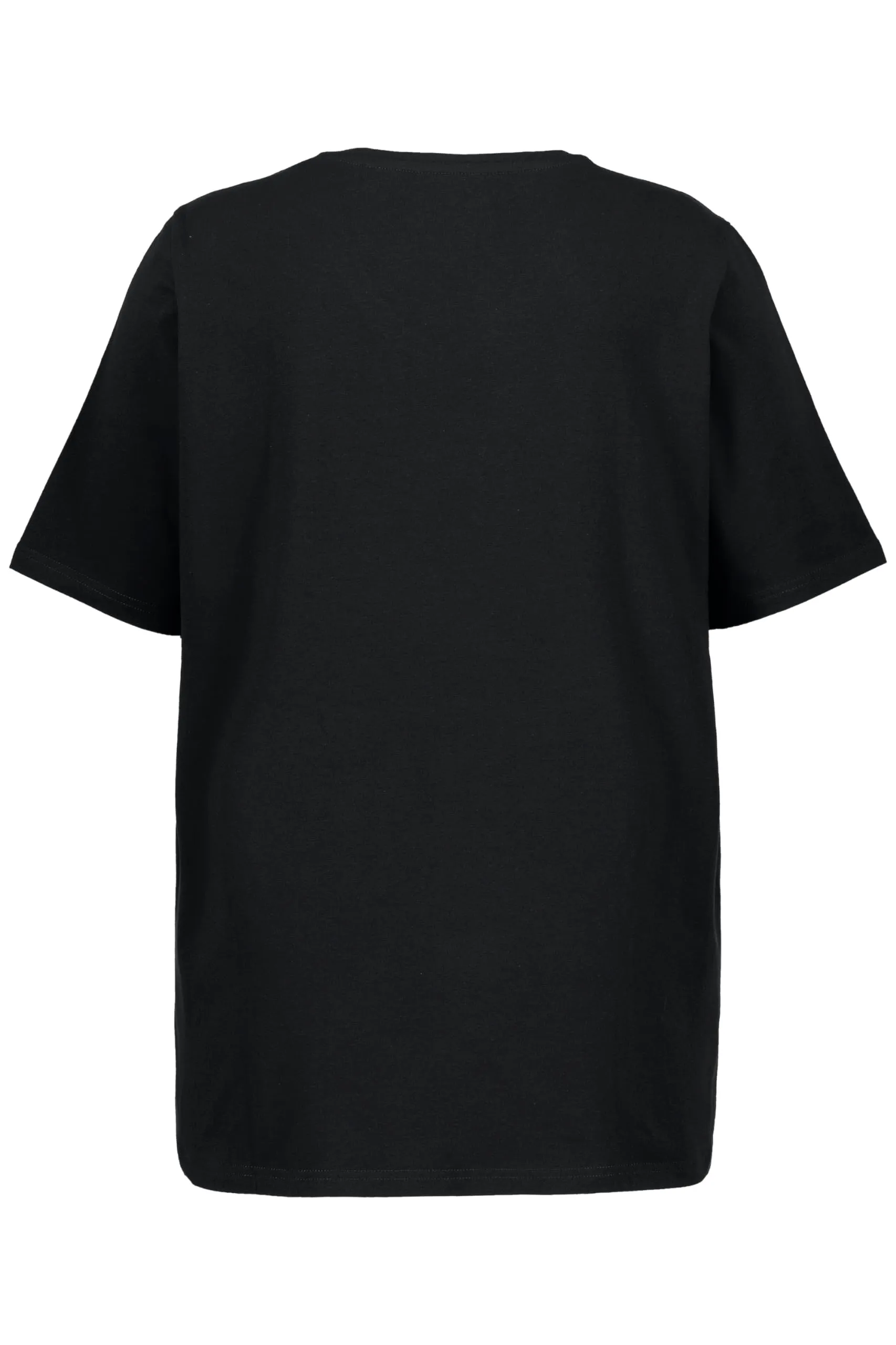 Ulla Popken Donna T-Shirt A-Linie V-Ausschnitt Black Beauty 58/60 - immagine 5