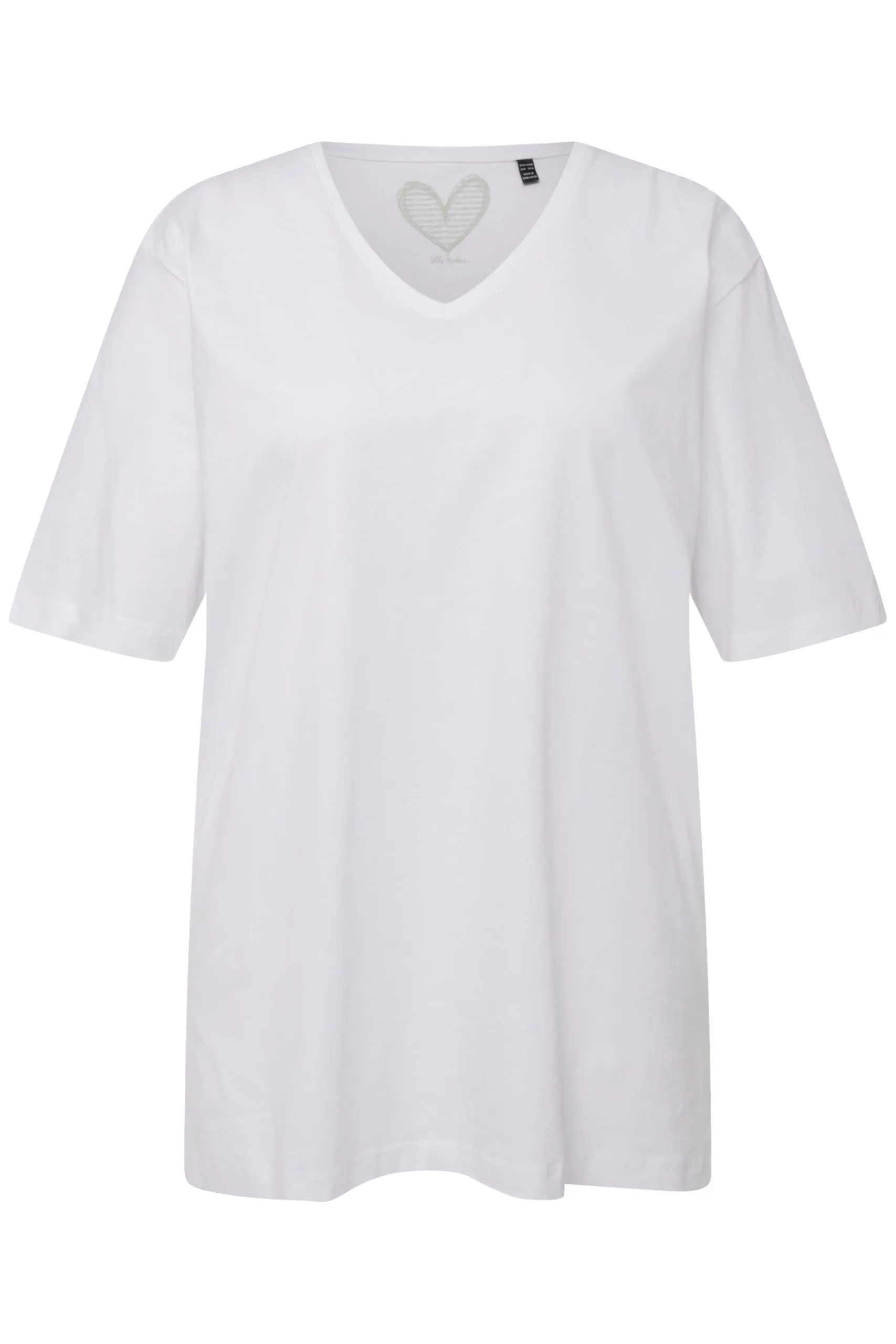 Ulla Popken Maglietta da Donna Linea A Scollo a V Bianco 54/56 - immagine 4