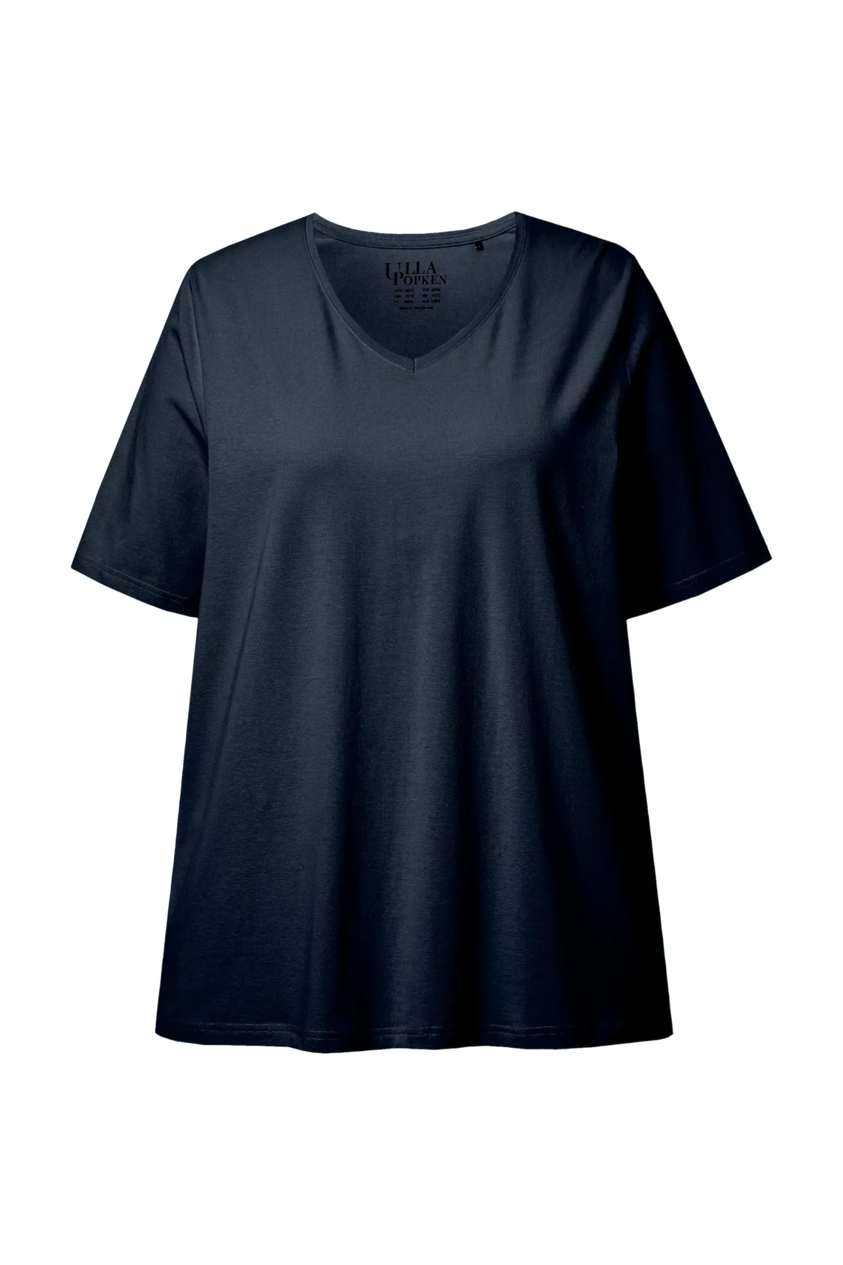 Ulla Popken Maglietta Donna Linea A Scollo a V Mezza Manica Blu Marino 48/50 IT - immagine 3