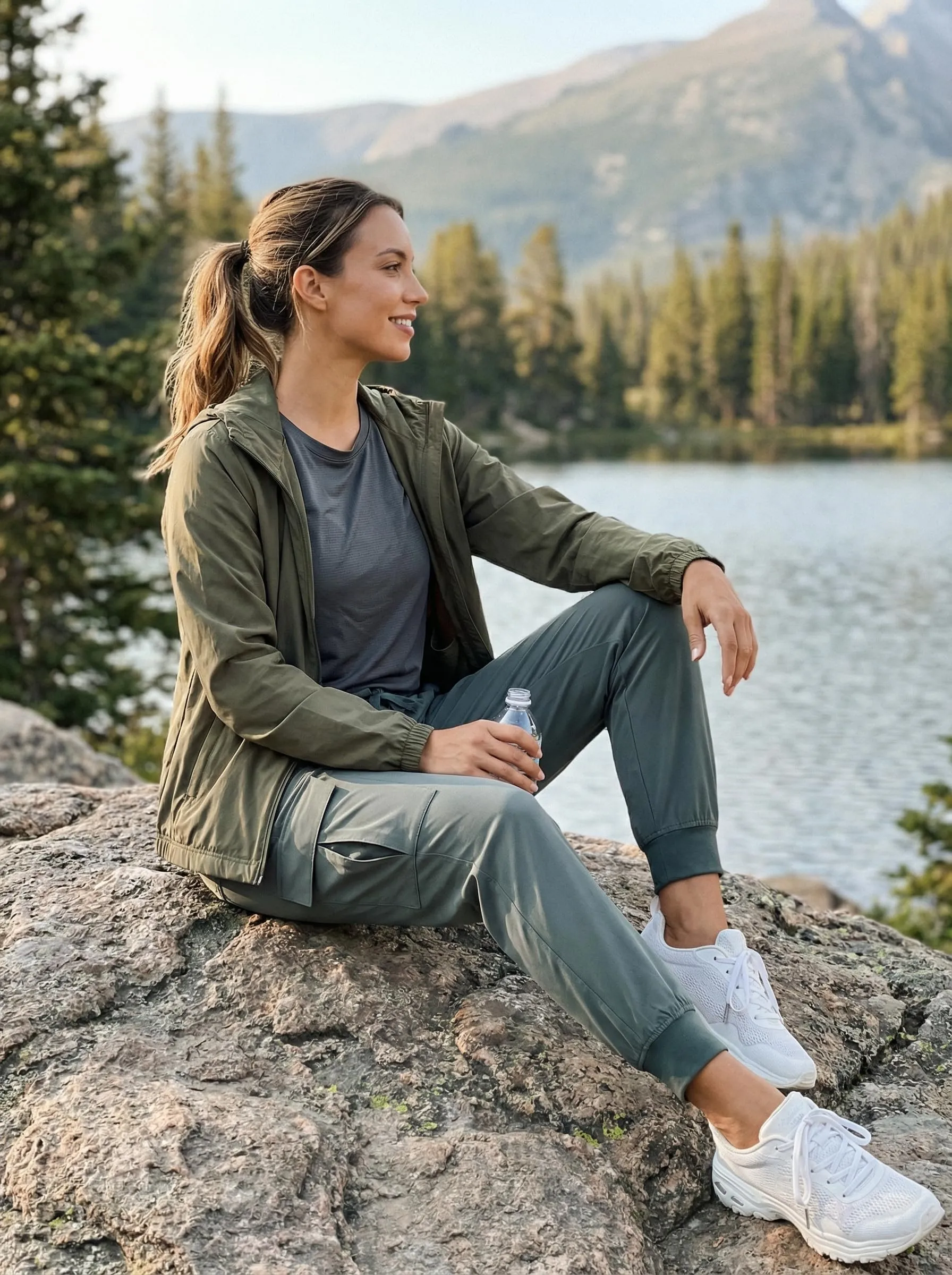Libin Pantaloni Trekking Donna Cargo Jogger Estivi, Grigio Metropoli, 3XL - immagine 2