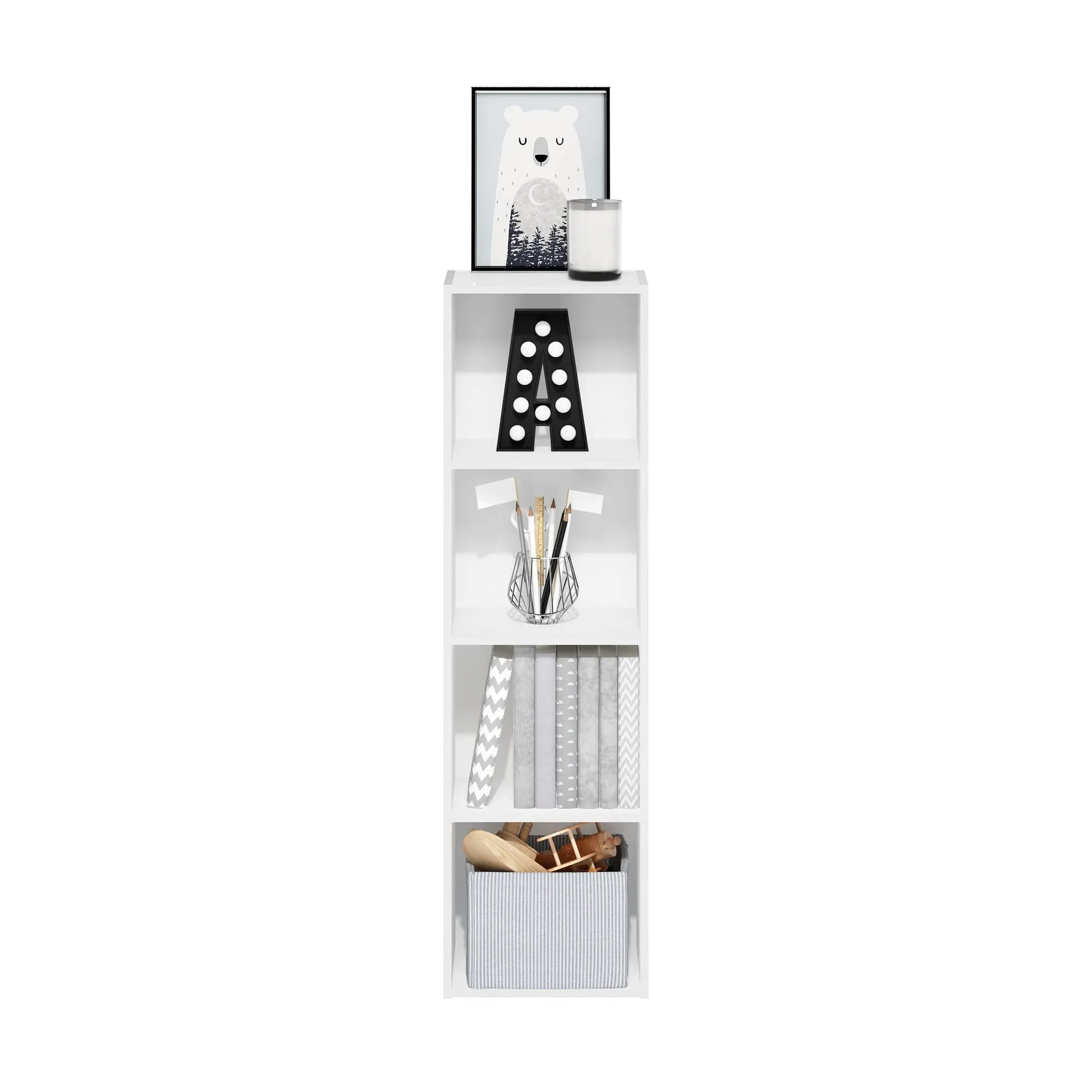 Furinno Libreria a 4 ripiani, Bianco - immagine 6