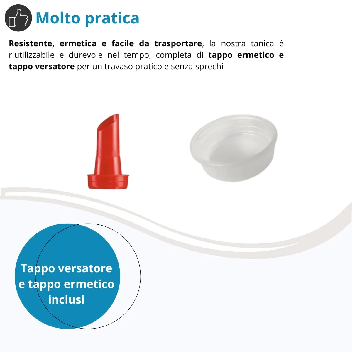 Tomaino Tanica in Plastica HDPE con Tappo e Dosatore, 10 Litri - immagine 5