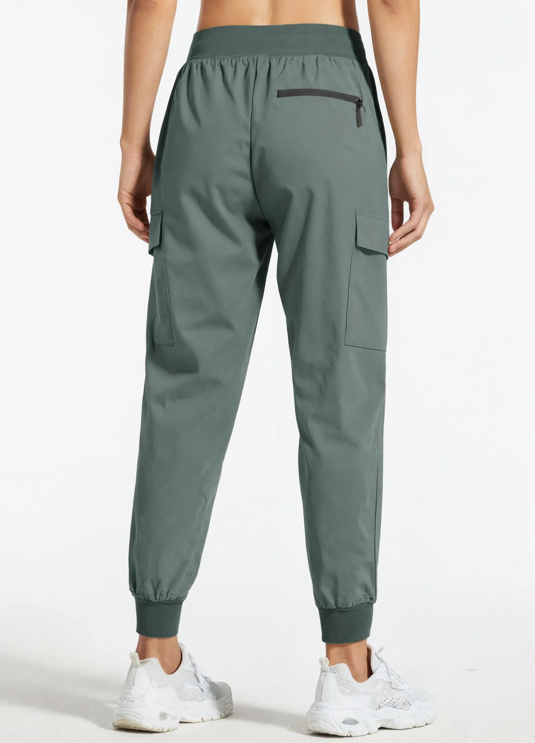 Libin Pantaloni Trekking Donna Cargo Jogger Estivi, Grigio Metropoli, S - immagine 3
