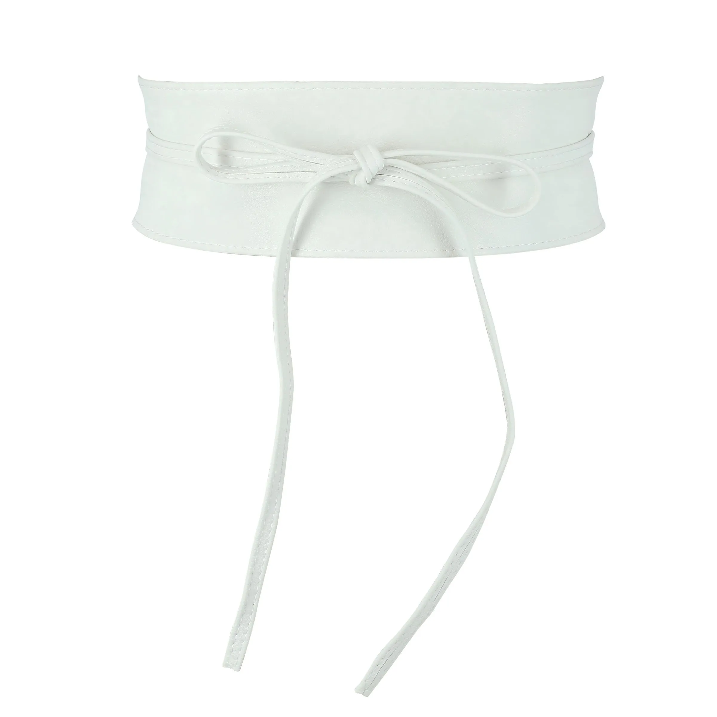 FASHIONGEN Cintura Obi da donna in similpelle, Bianco, 3XL - immagine 1